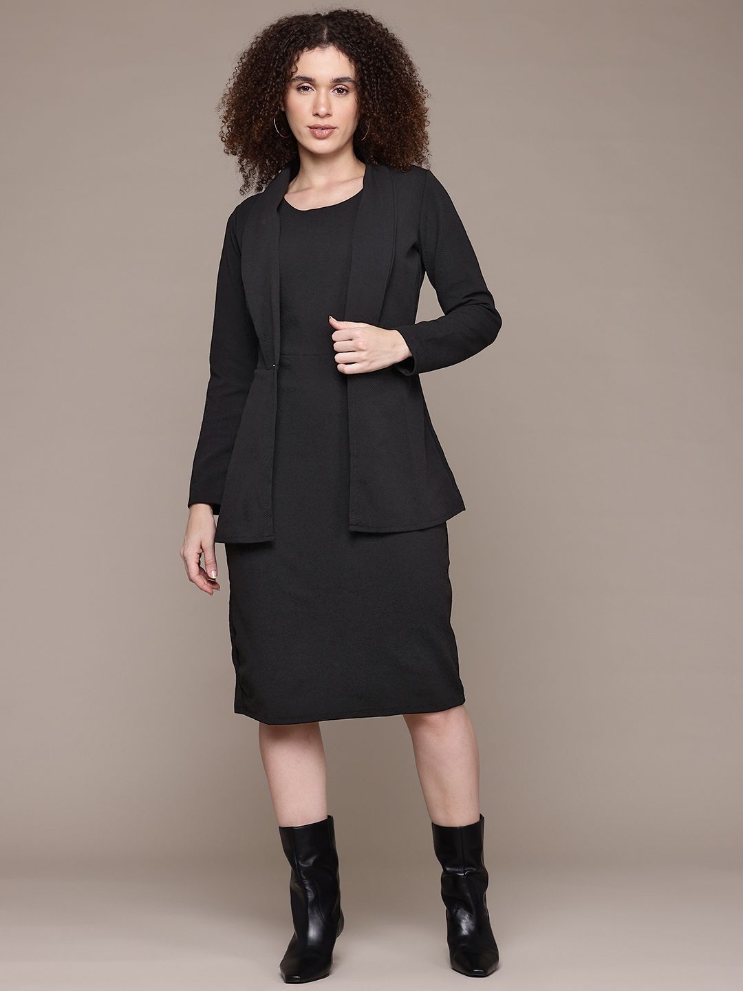 bodycon dress with blazer outfit Buy Women Fuchsia Blazer Detail Bodycon Dress Online at Best Price