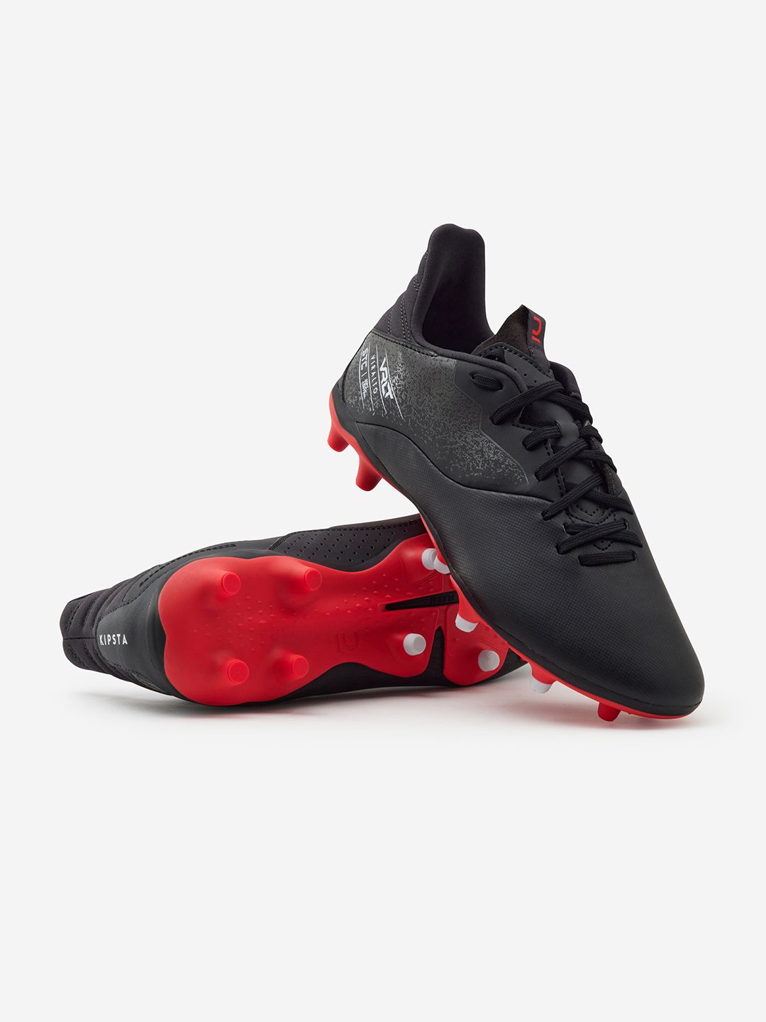 Decathlon Kipsta - Unisex Black and Red Viralto I FG Foot Support Football Boots