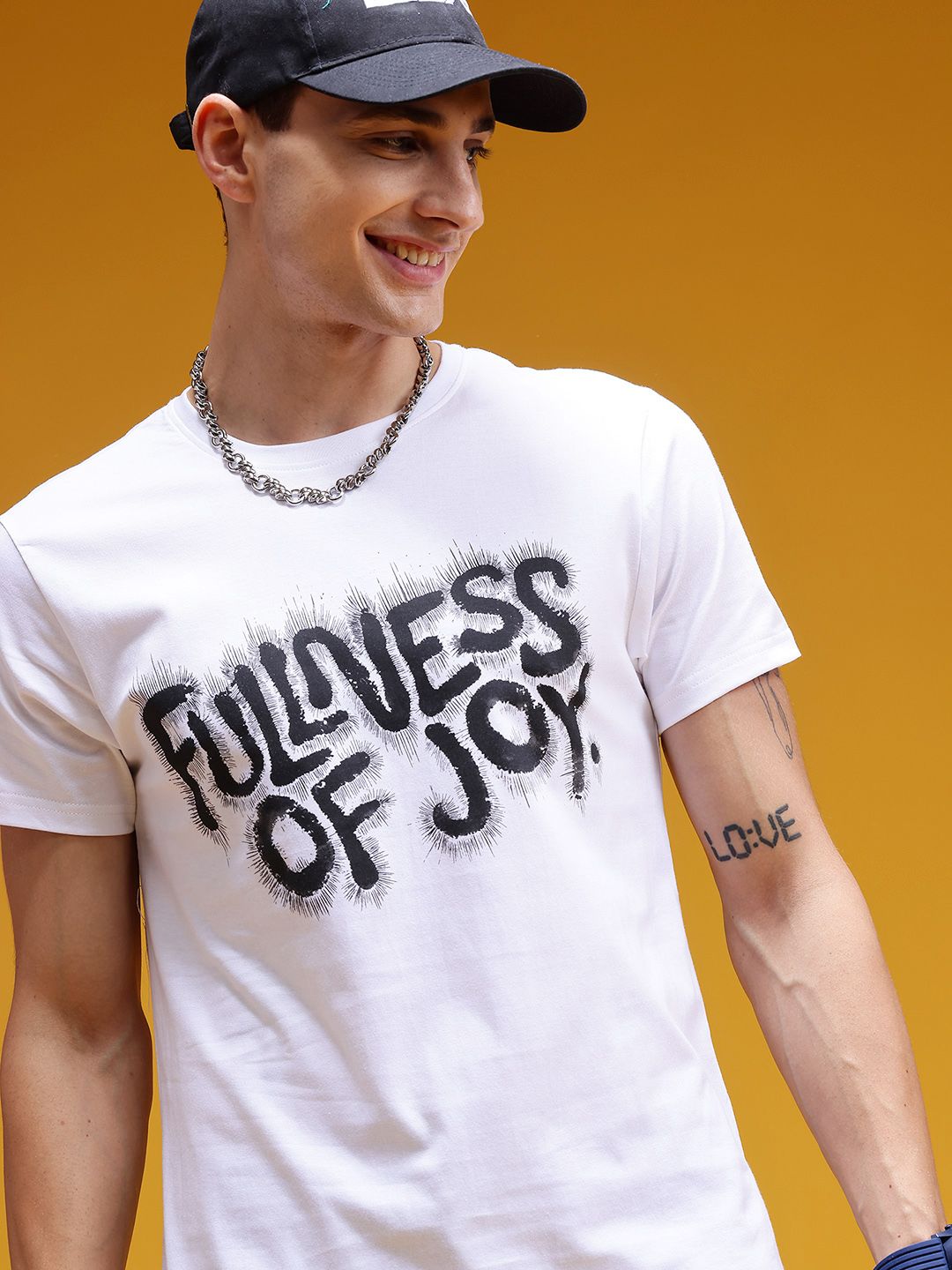 HERE&NOW Men Typography Printed Cotton T-shirt