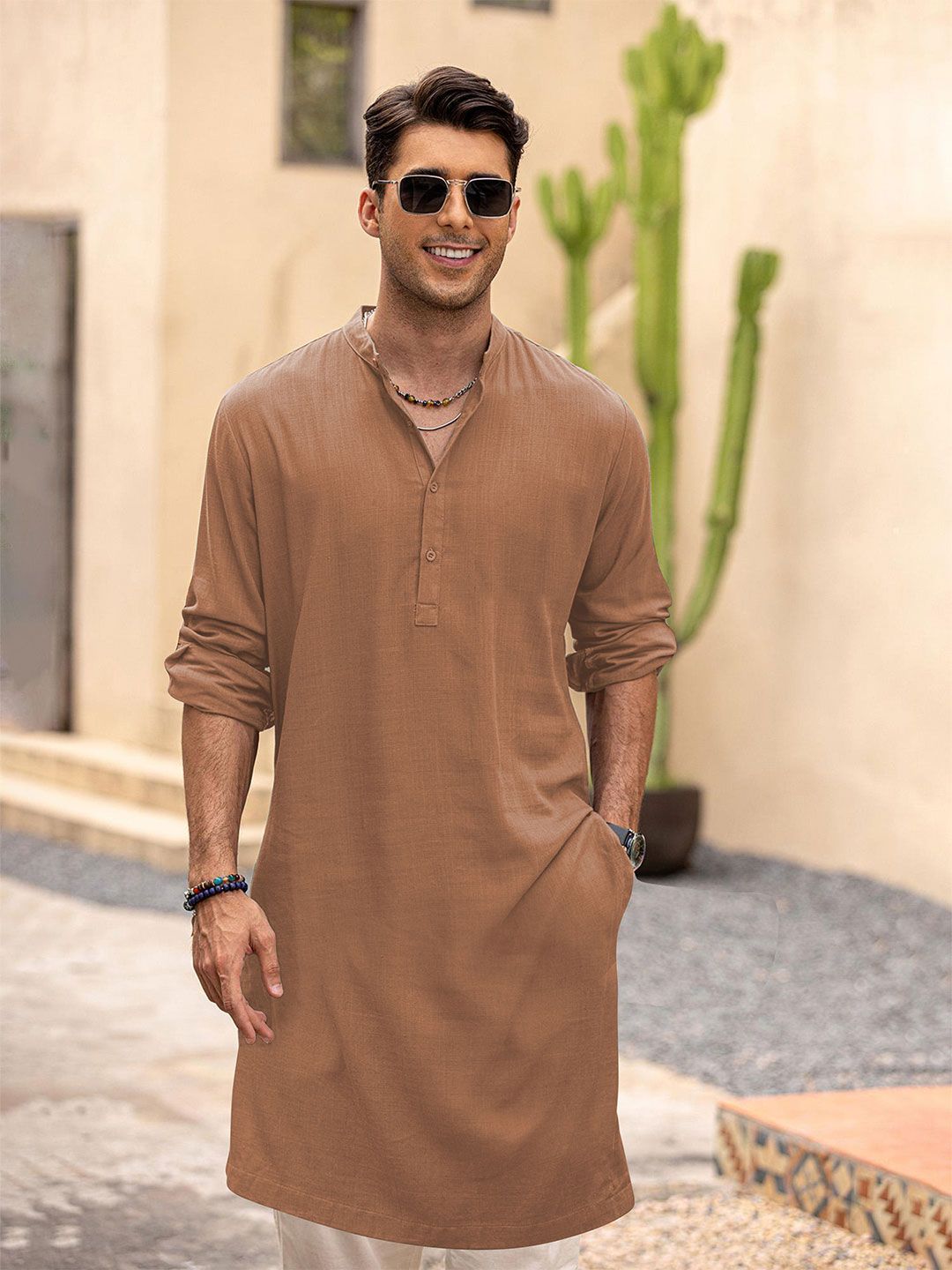 Anouk Men Solid Long Kurta