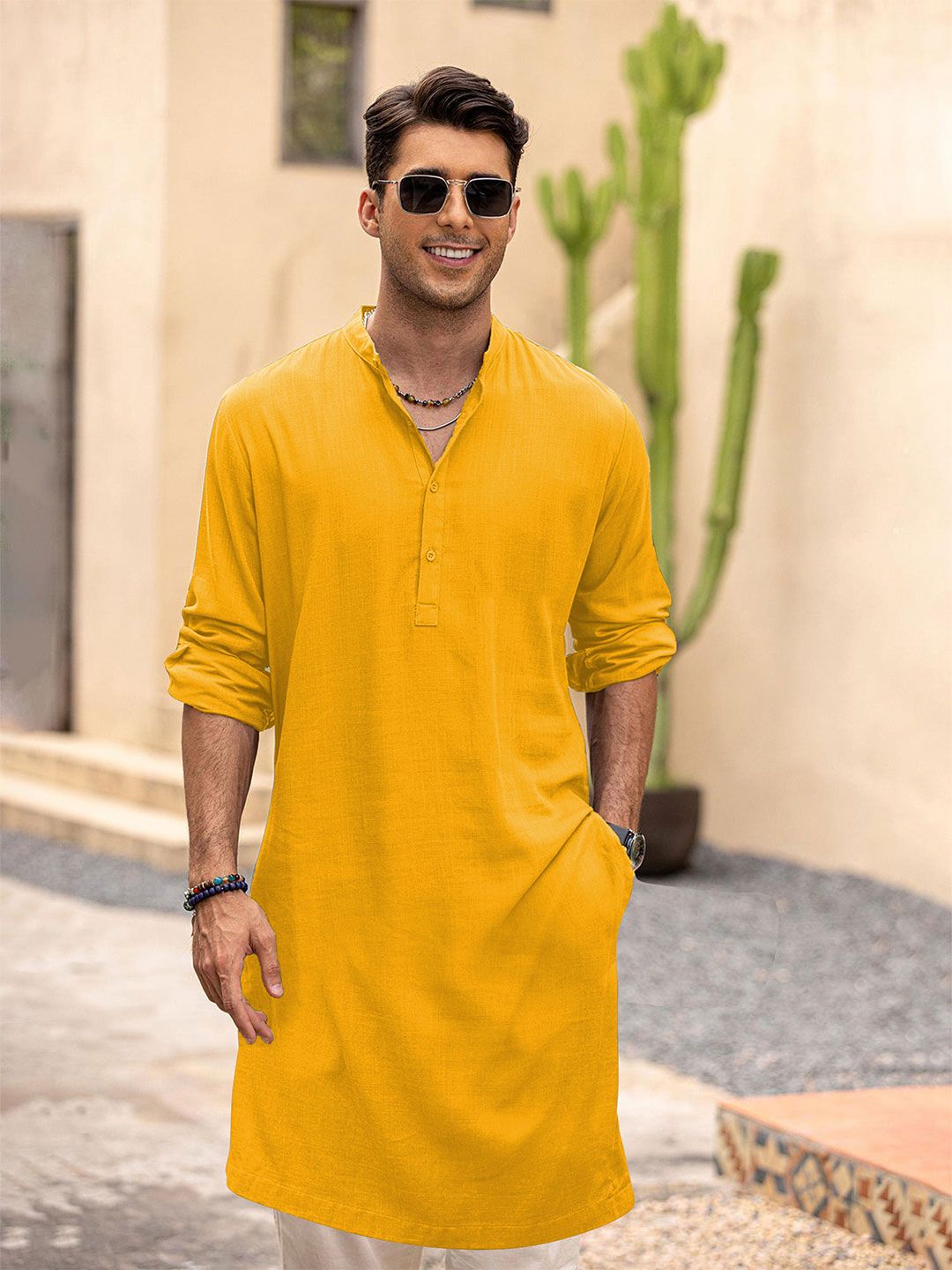 Anouk Men Solid Long Kurta