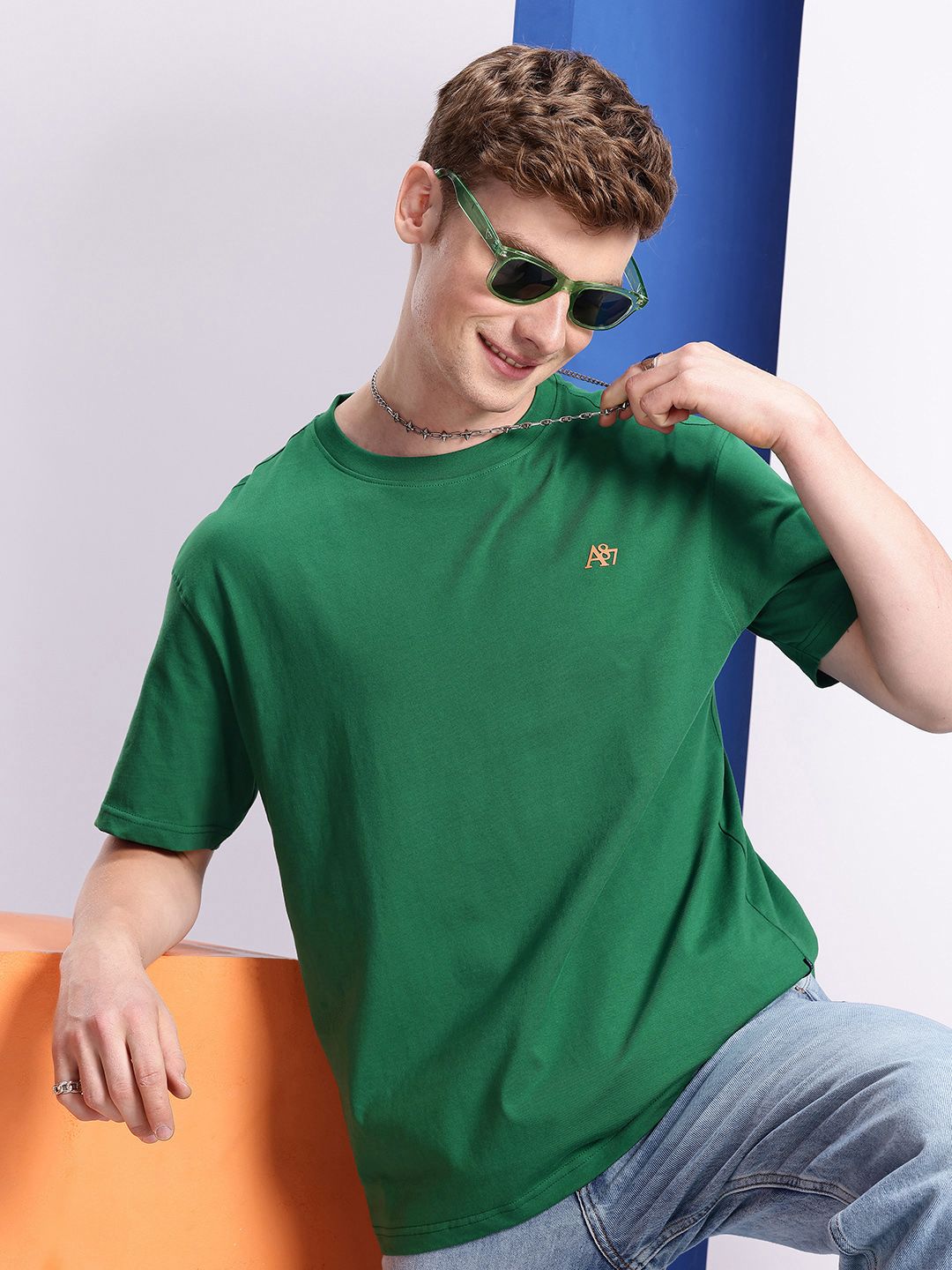 Aeropostale Relaxed fit drop shoulder sleeves Pure Cotton T-shirt