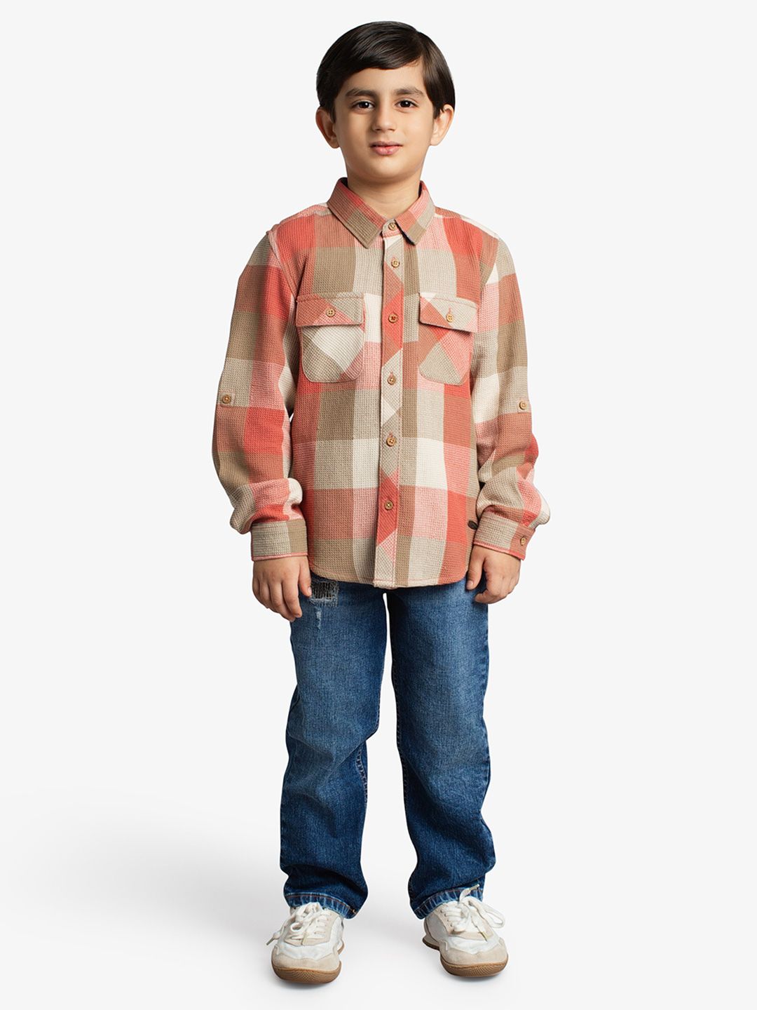 Ed-a-Mamma Boys Premium Opaque Checked Casual Shirt