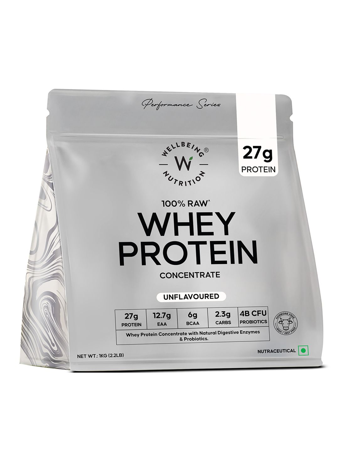 Wellbeing Nutrition Wellbeing Nutrition Whey Protein Concentrate Protein 4B CFU Probiotics Unflavored 1kg