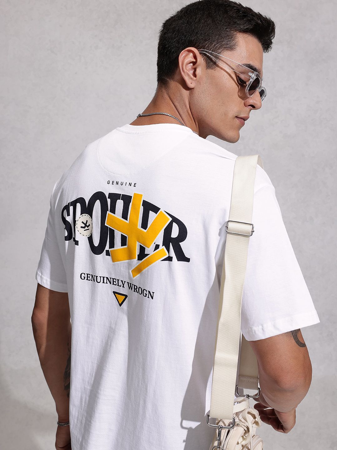 WROGN  Cotton Typography Printed Oversized T-shirt