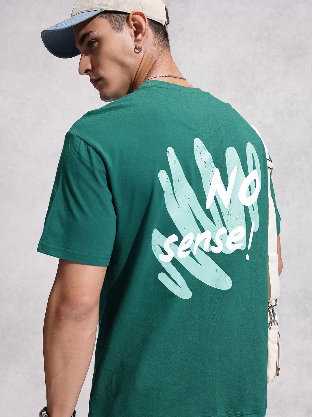 WROGN Graphic Printed Drop-Shoulder Sleeves Pure Cotton Oversized T-shirt
