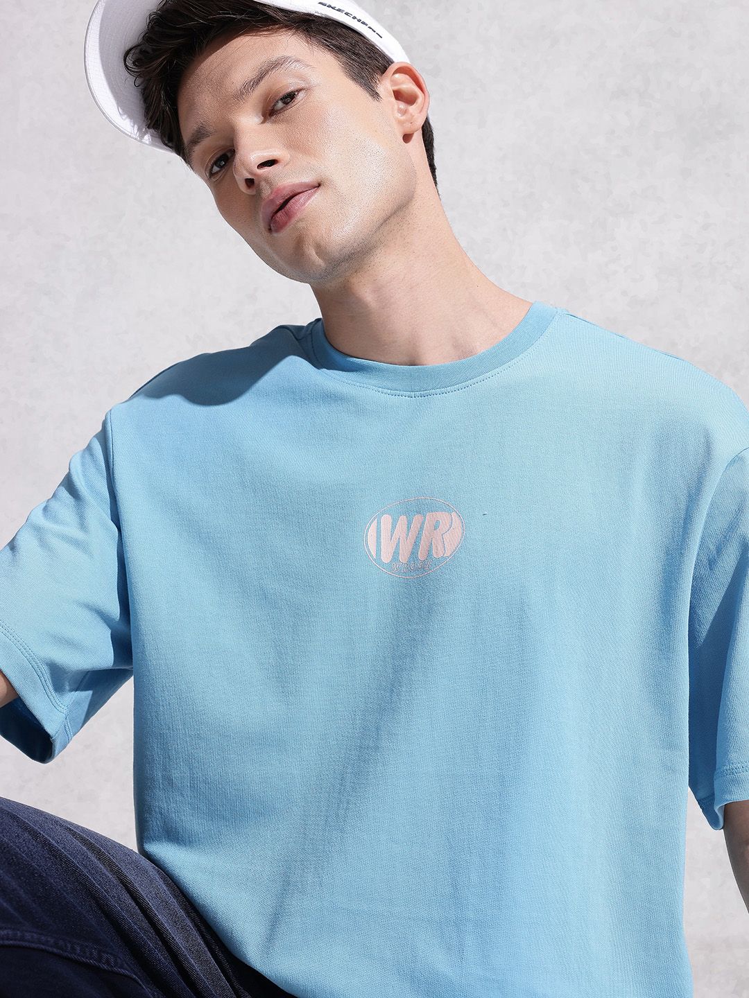 WROGN Drop-Shoulder Sleeves Pure Cotton Oversized T-shirt