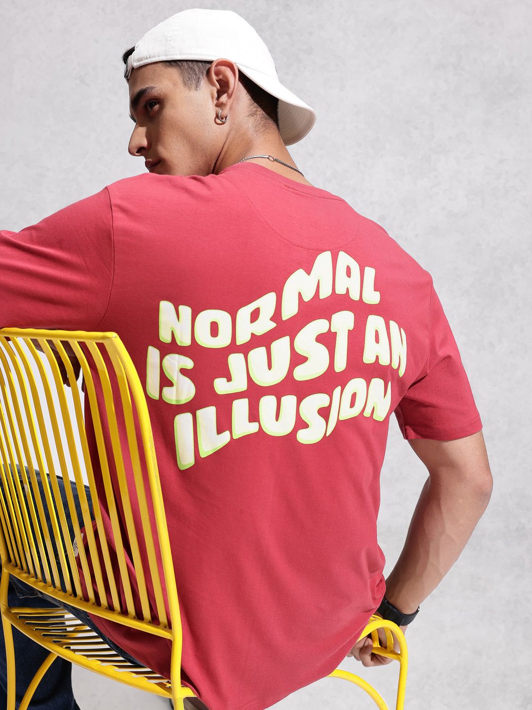 WROGN Typography Printed  Cotton Regular Fit T-shirt