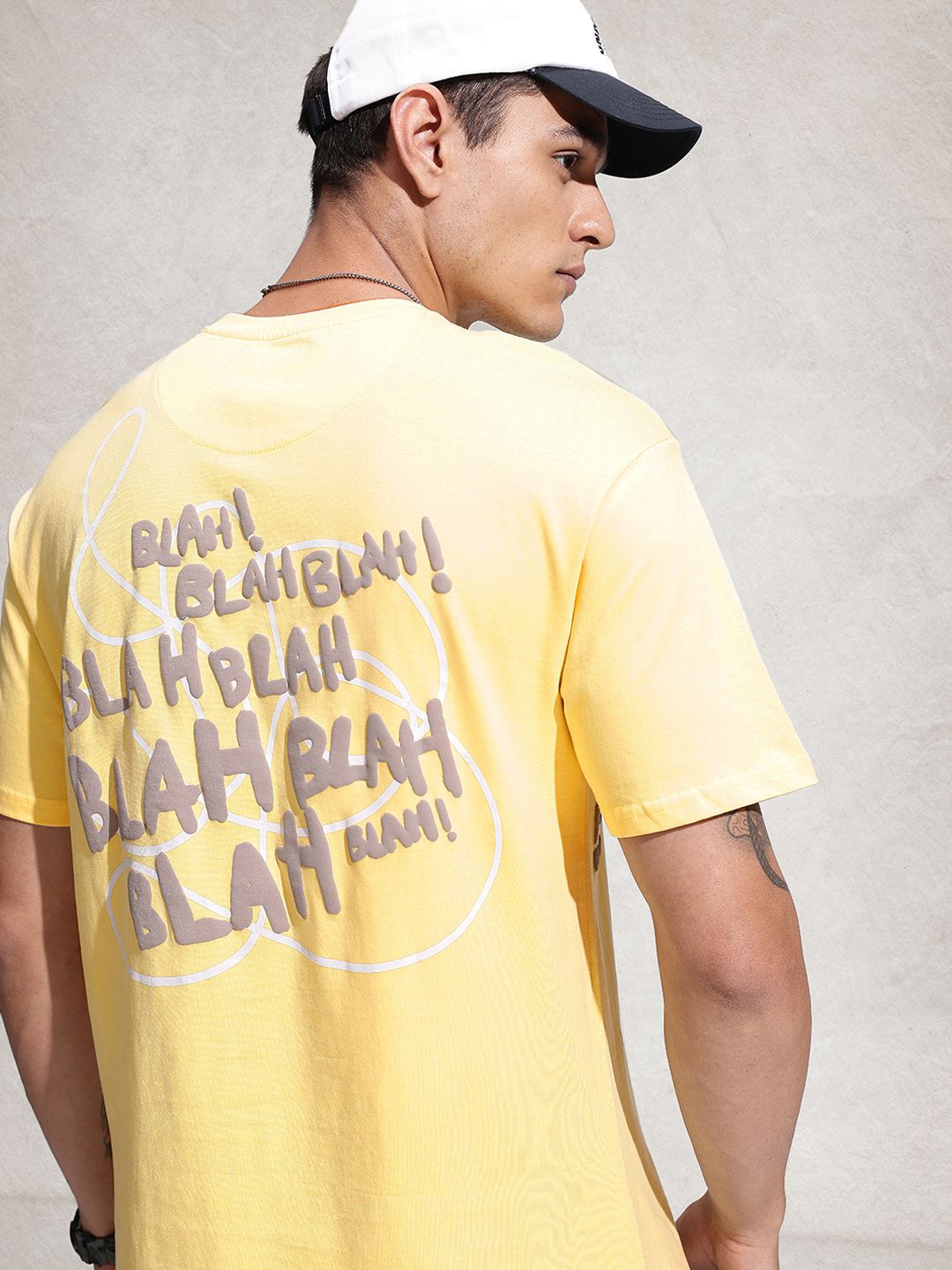 WROGN Oversized Fit Typography Printed Pure Cotton T-Shirt