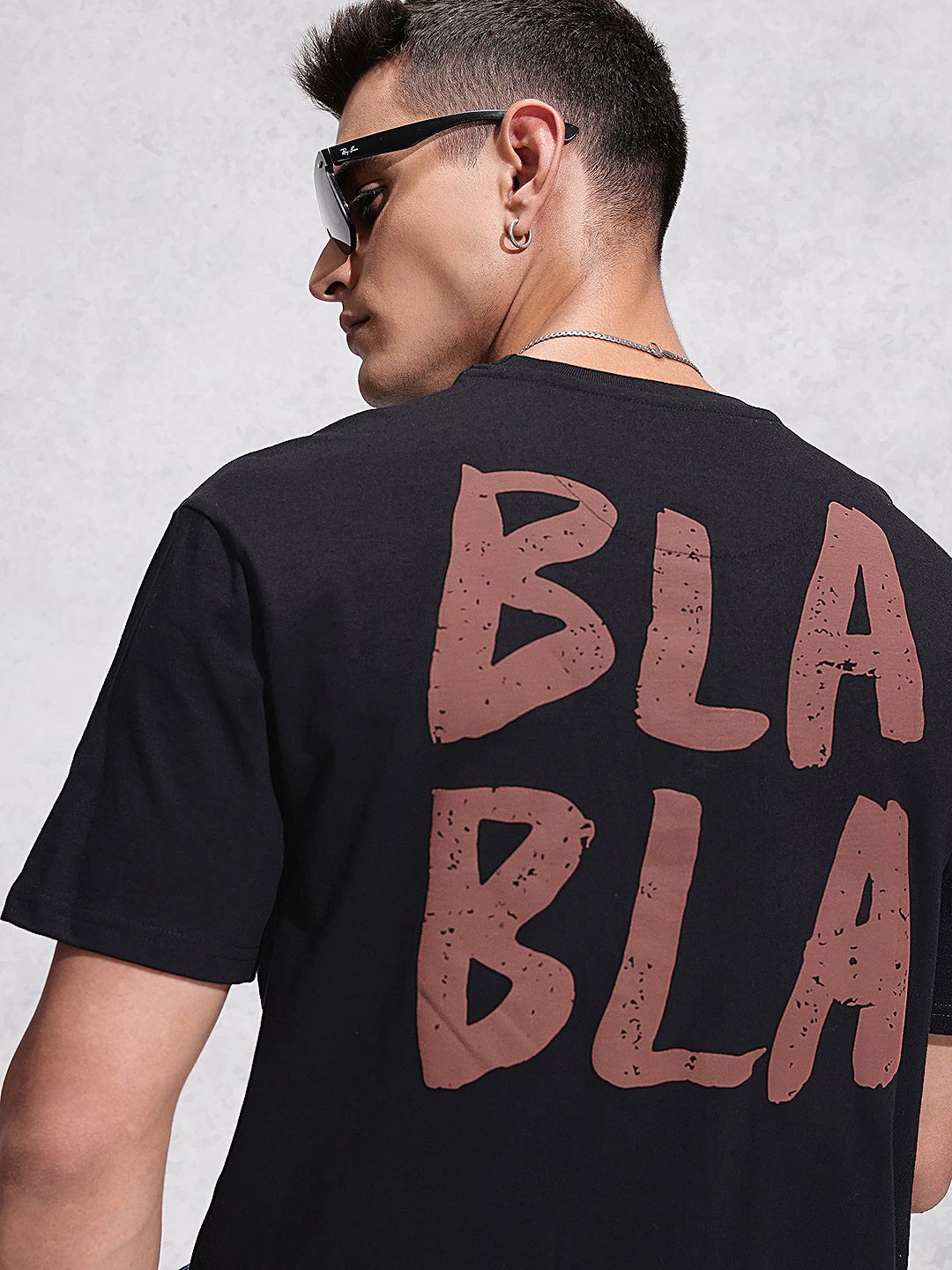 WROGN Typography Printed Drop-Shoulder Sleeves  Cotton Oversized T-shirt