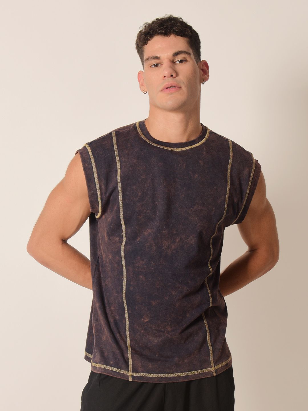 IZF Men Acid Wash Round Neck Cotton T-Shirt