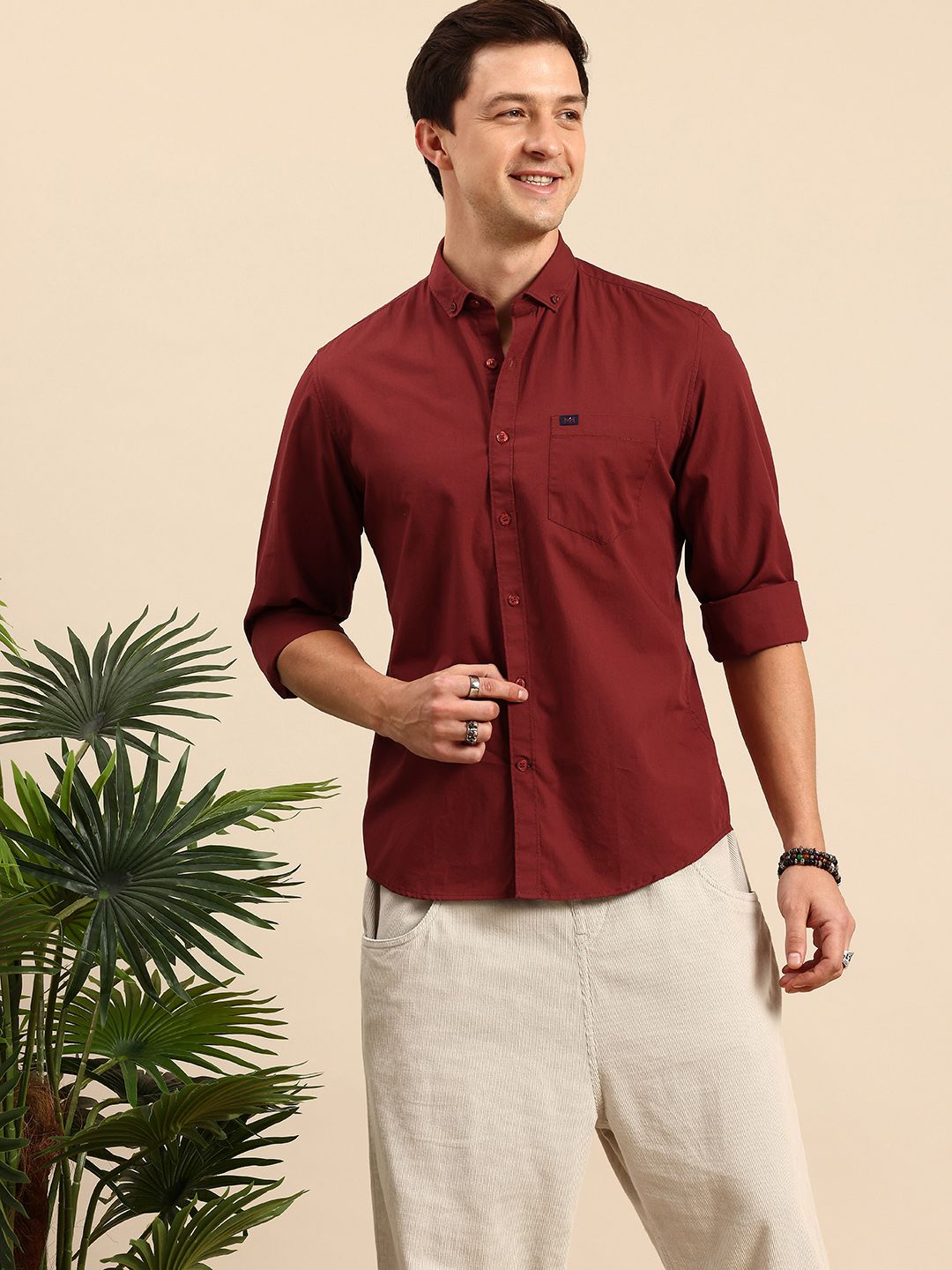 Mast & Harbour Standard Cotton Casual Shirt