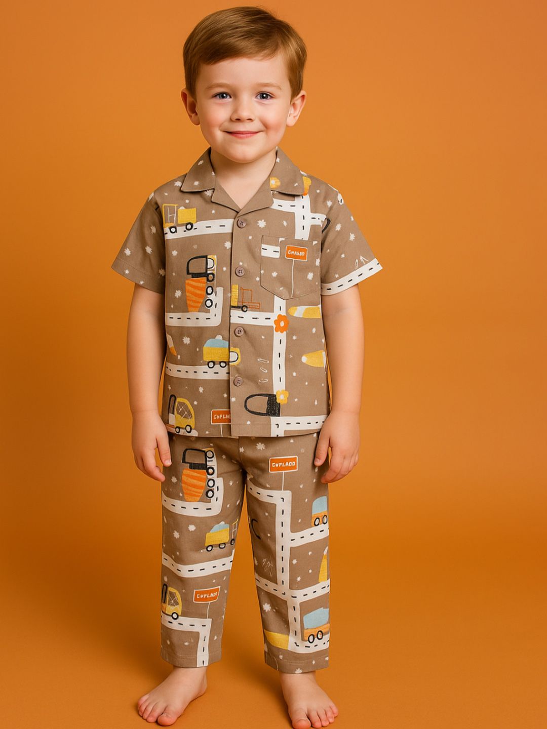 NAUTI KIDZ Pure Woven Cotton Night Suit Set