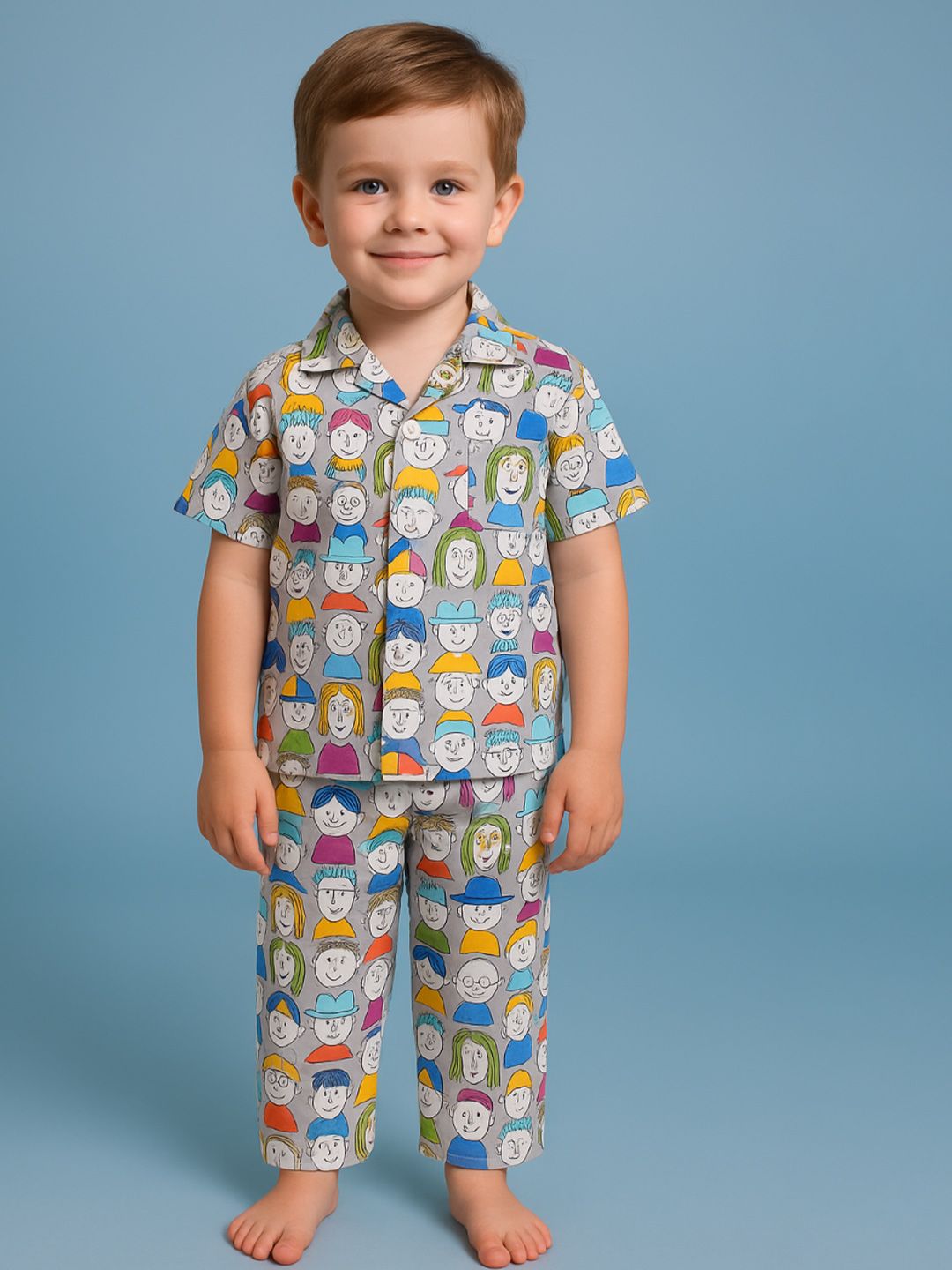 NAUTI KIDZ Pure Woven Cotton Night Suit Set