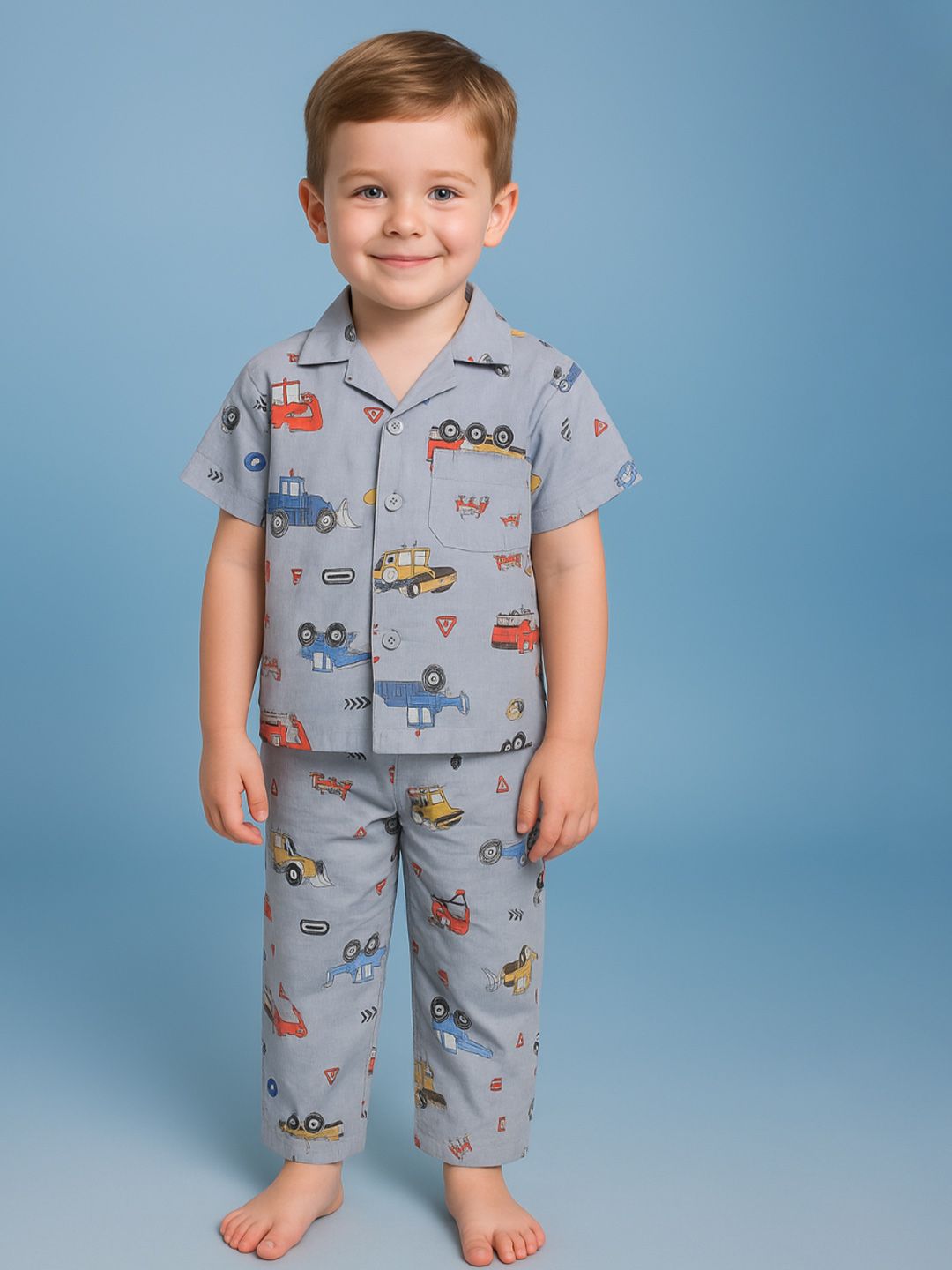 NAUTI KIDZ Pure Woven Cotton Night Suit Set