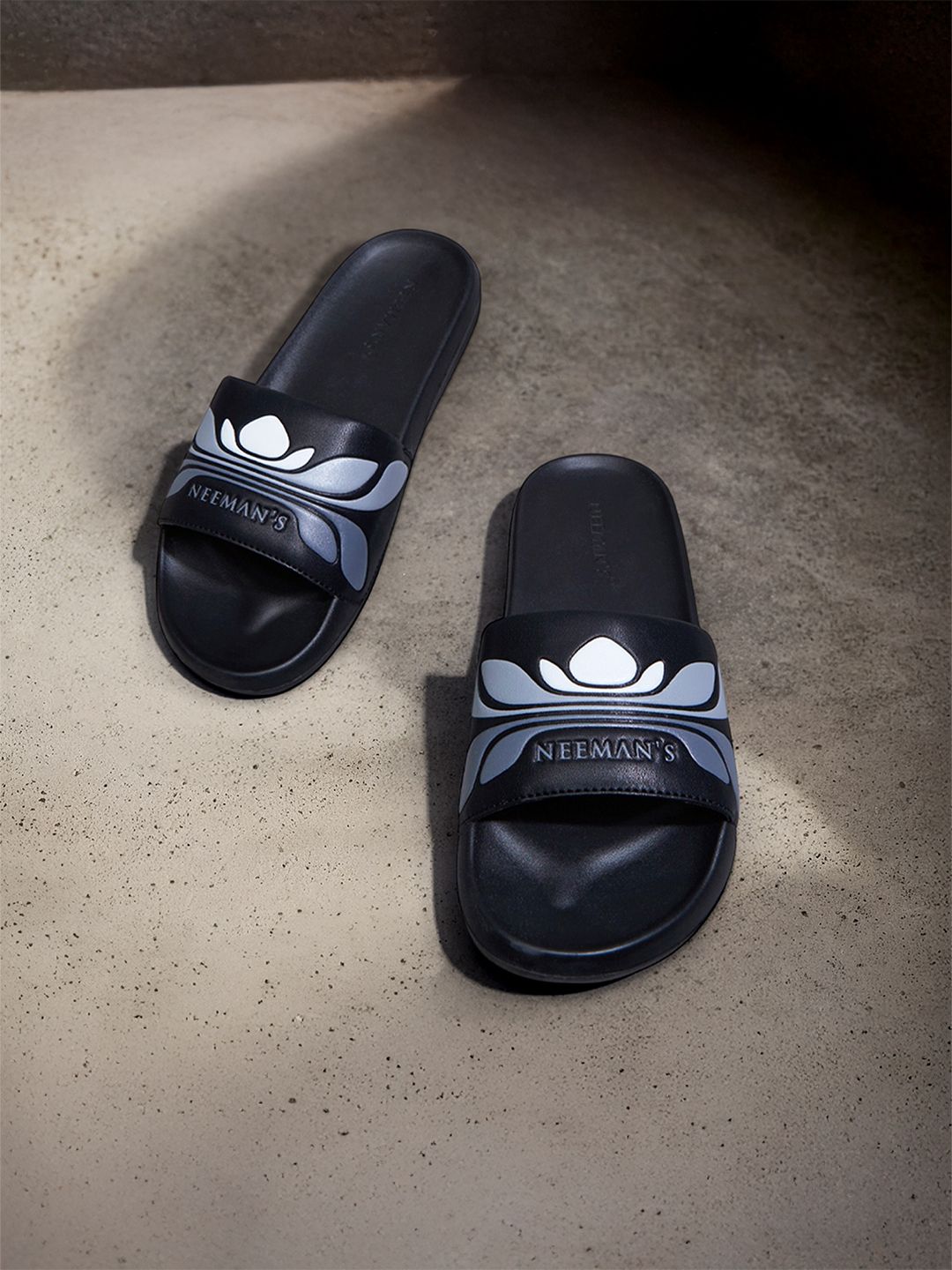 Men Printed Rubber Sliders NEEMANS Breather Slides-Men