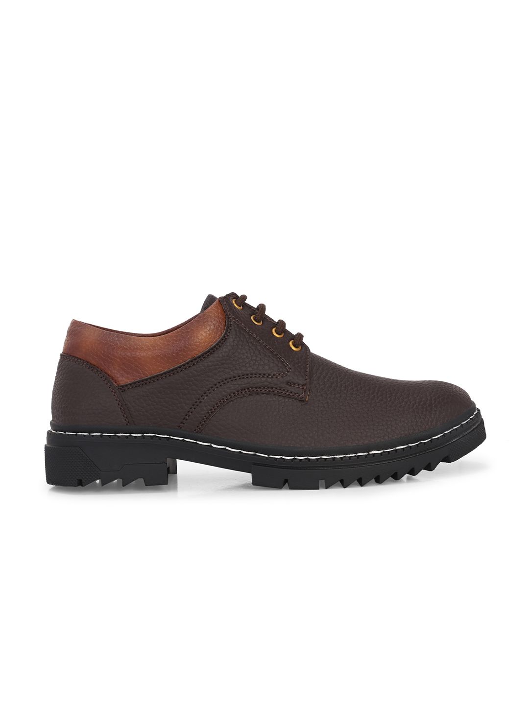 Buy Azzaro Black Men Lace-Ups Round Toe Derbys Casual Shoes  display picture 1