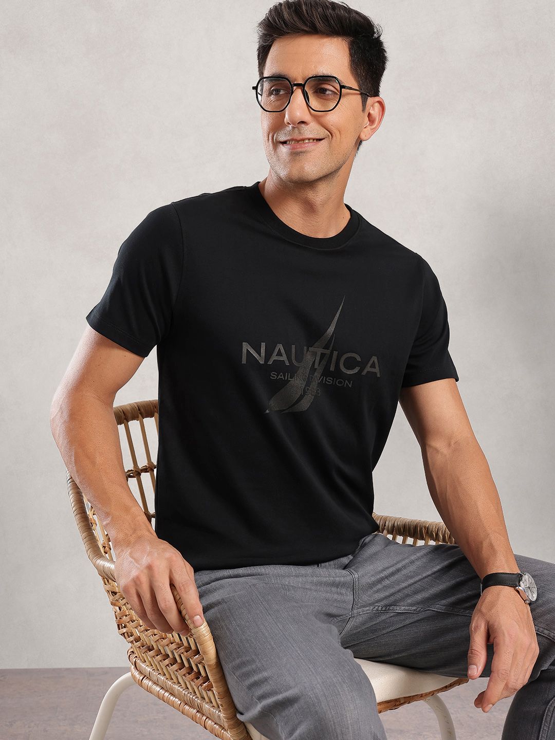 Nautica Pure Cotton Brand Logo Printed T-shirt