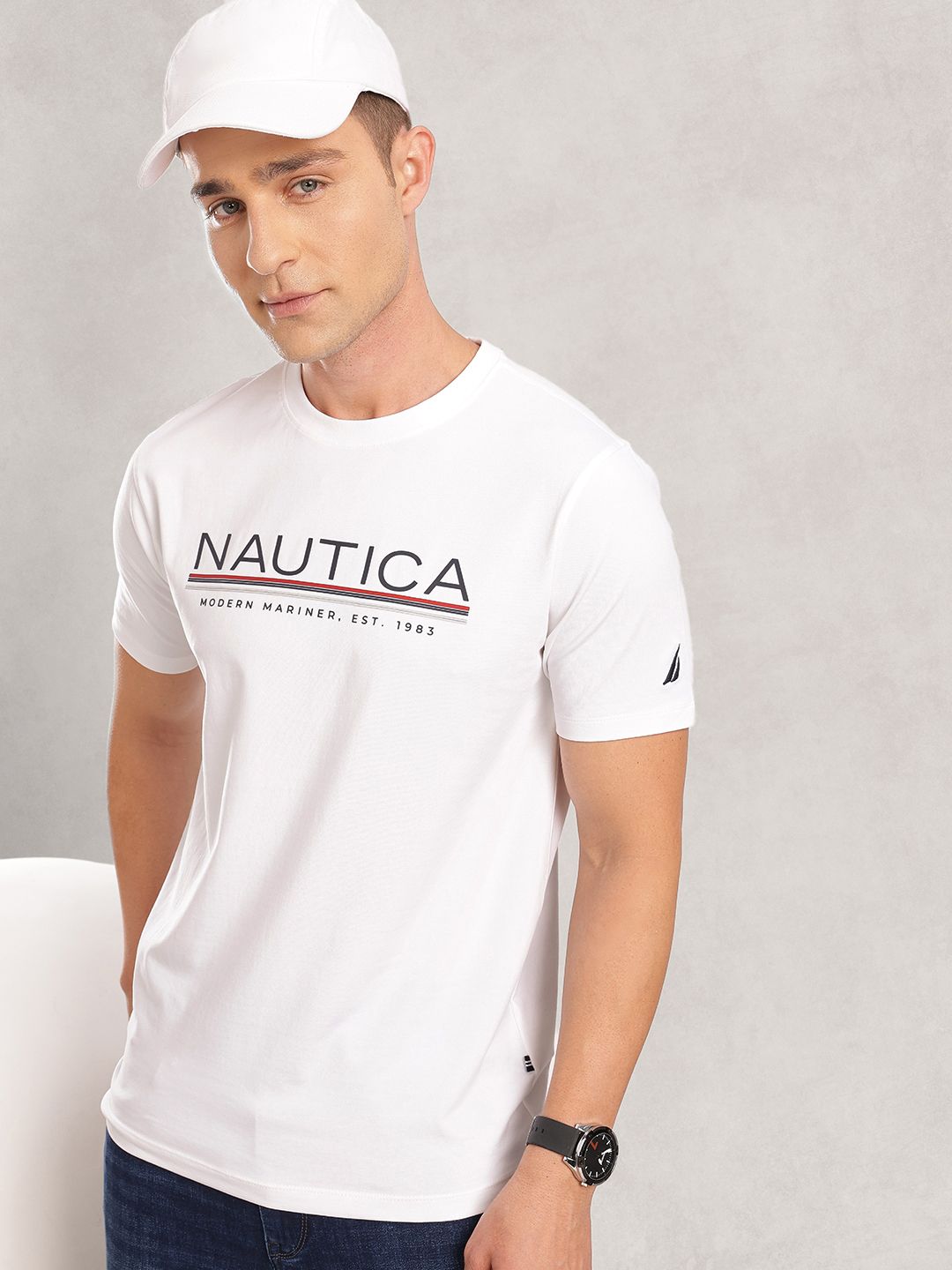 Nautica Brand Logo Printed T-shirt