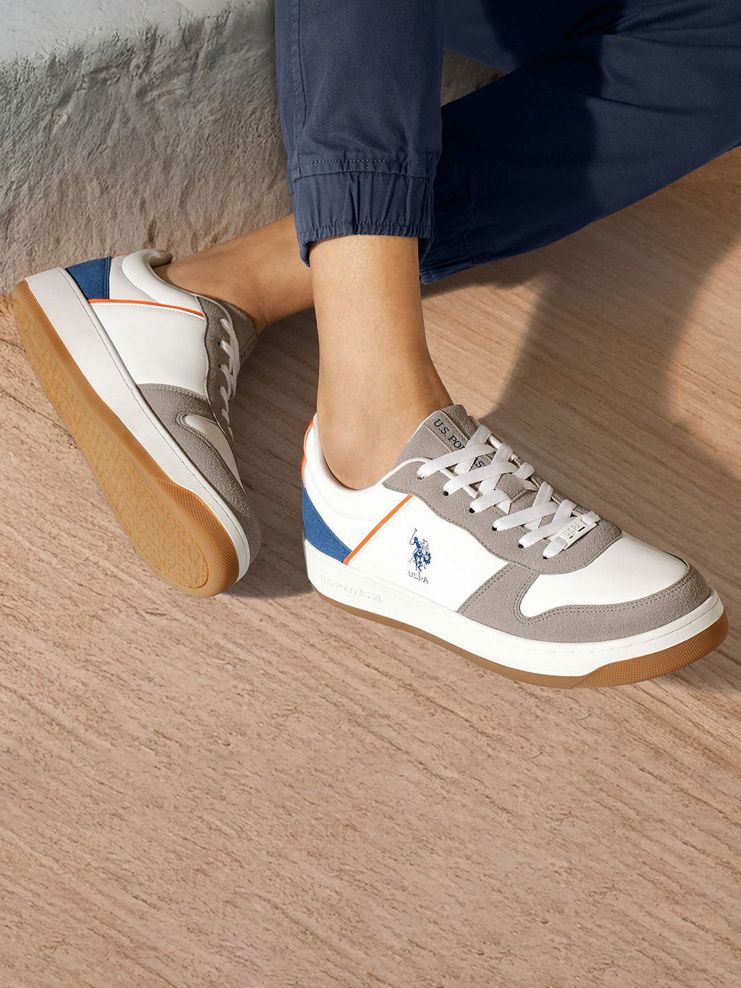 Men PU Sneakers U.S. Polo Assn. Joan Casual Minimal Chunky Off White Sneakers Shoes