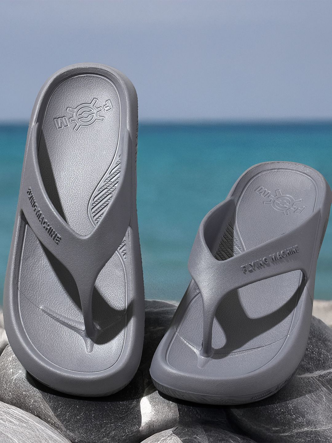 Flying Machine Men Rubber Thong Flip-Flops