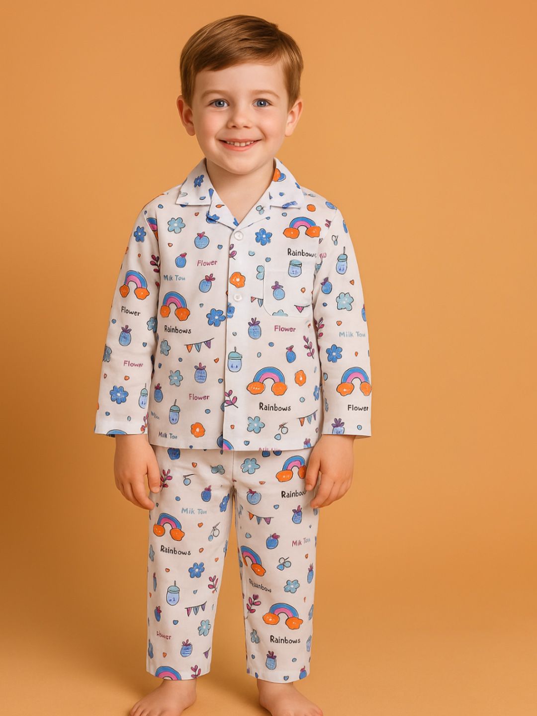 NAUTI KIDZ Paper Cotton Night Suit Set