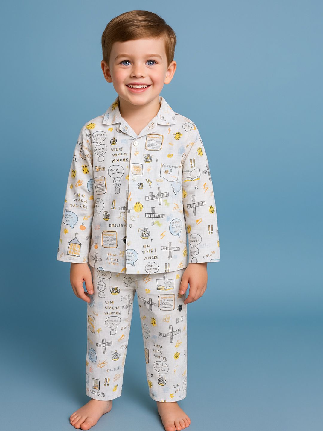 NAUTI KIDZ Paper Cotton Night Suit Set