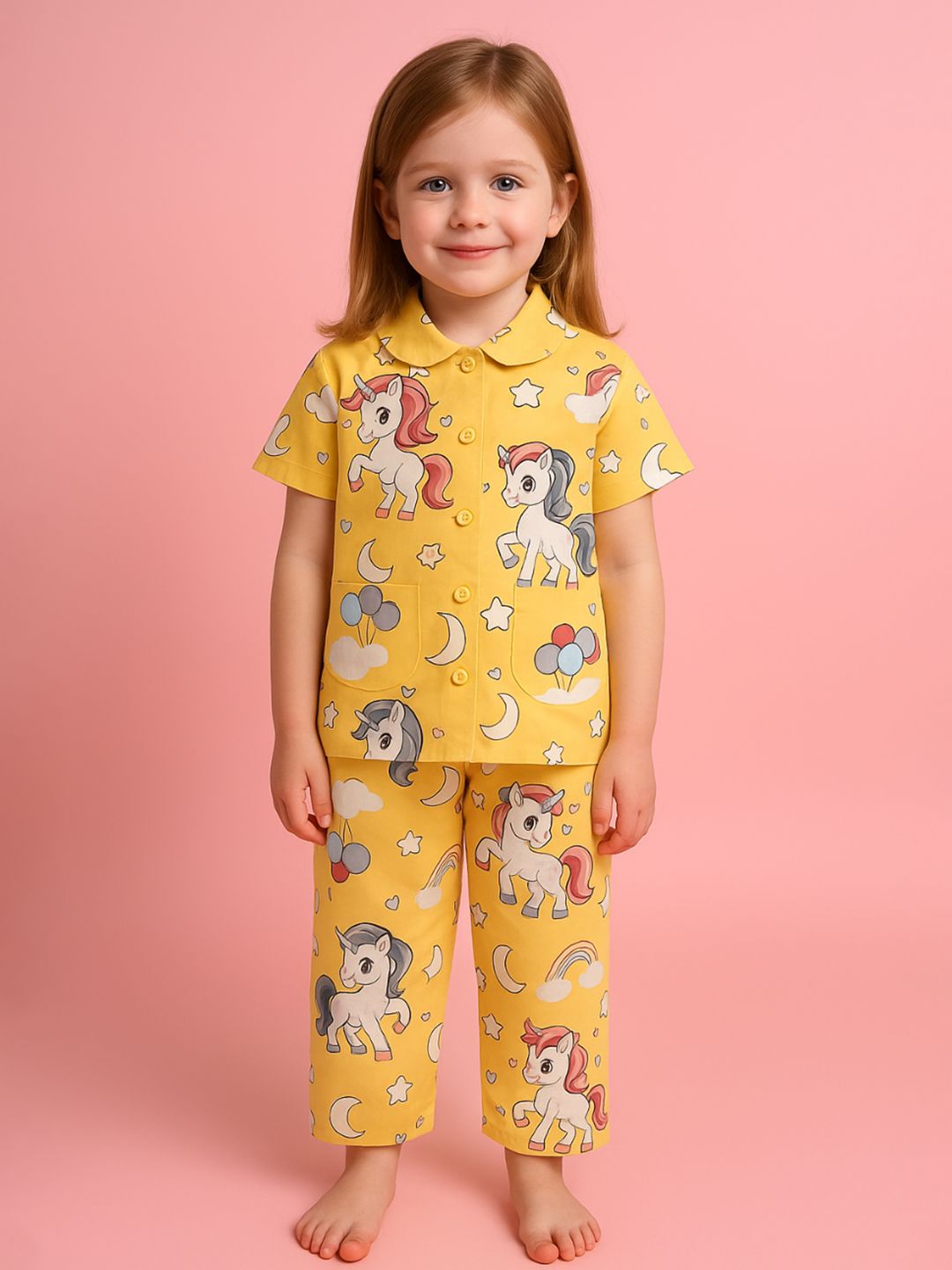 NAUTI KIDZ Pure Woven Cotton Night Suit Set