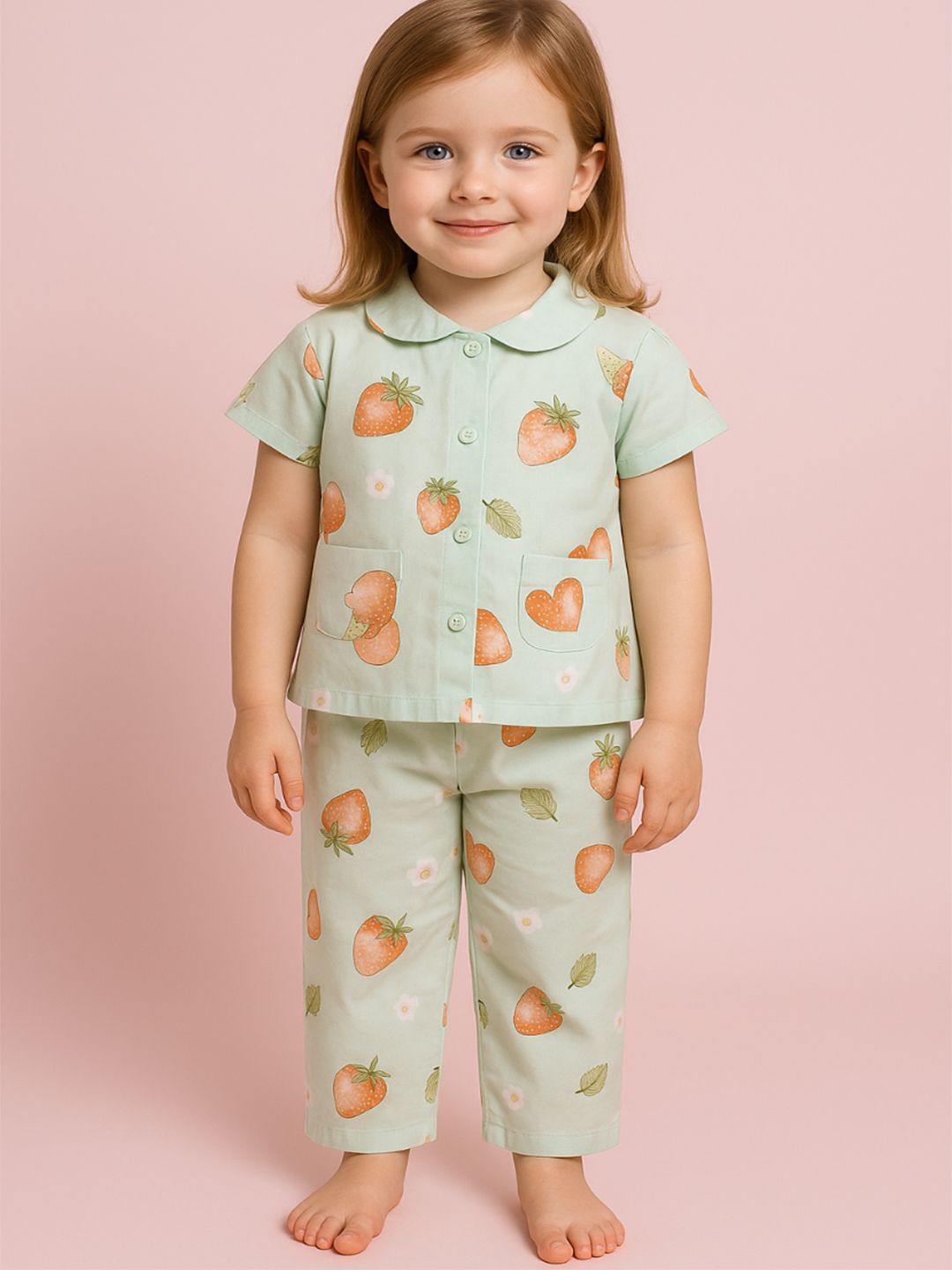 NAUTI KIDZ Pure Woven Cotton Night Suit Set