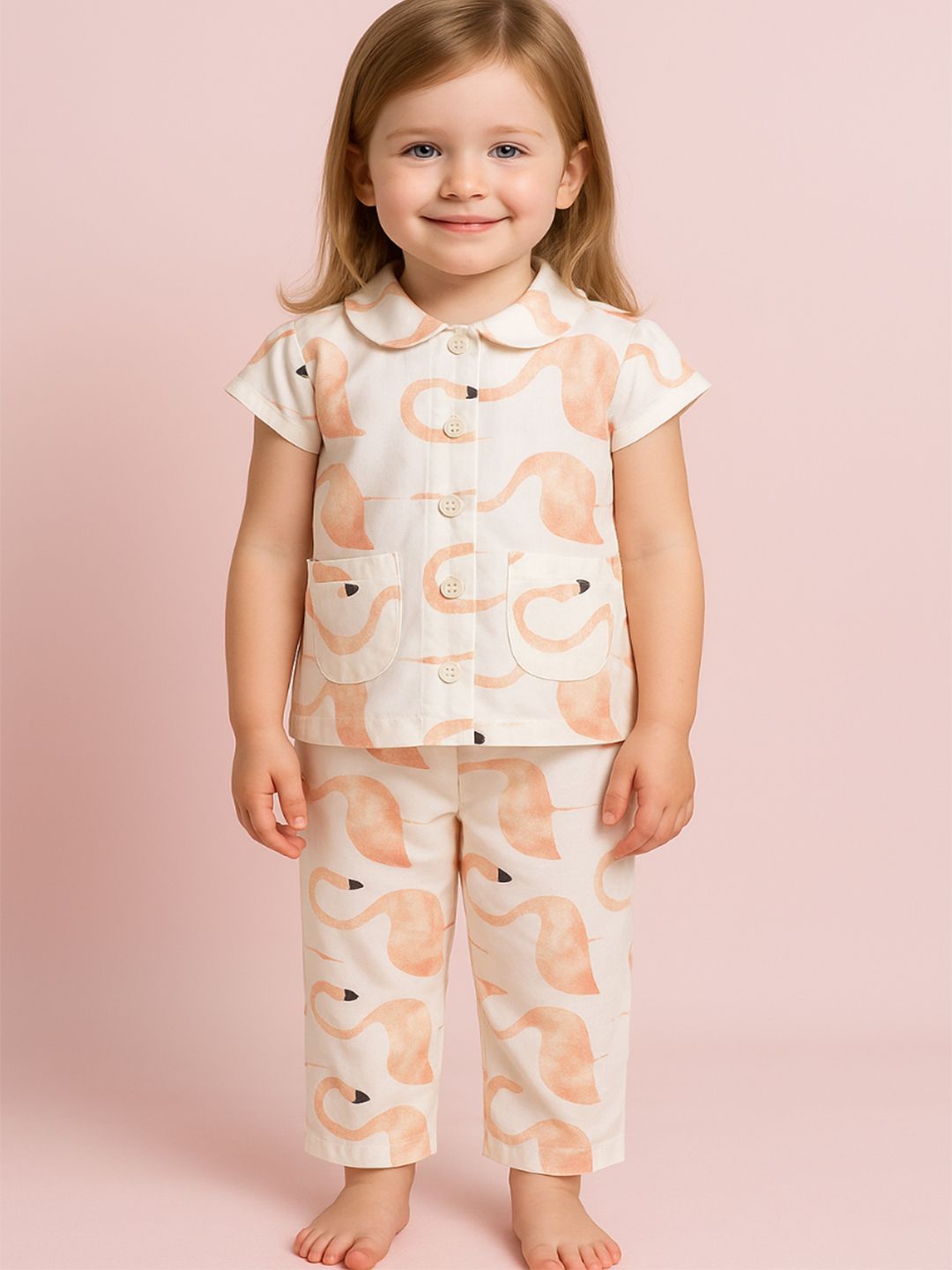 NAUTI KIDZ Pure Woven Cotton Night Suit Set