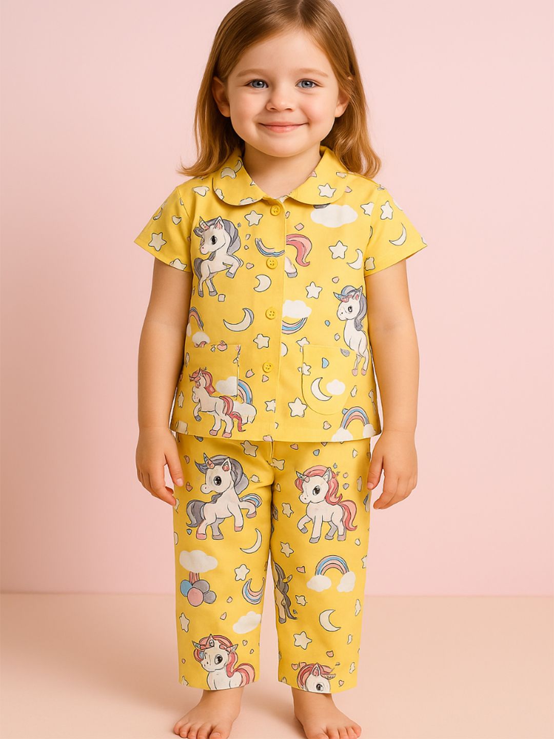 NAUTI KIDZ Pure Woven Cotton Night Suit Set