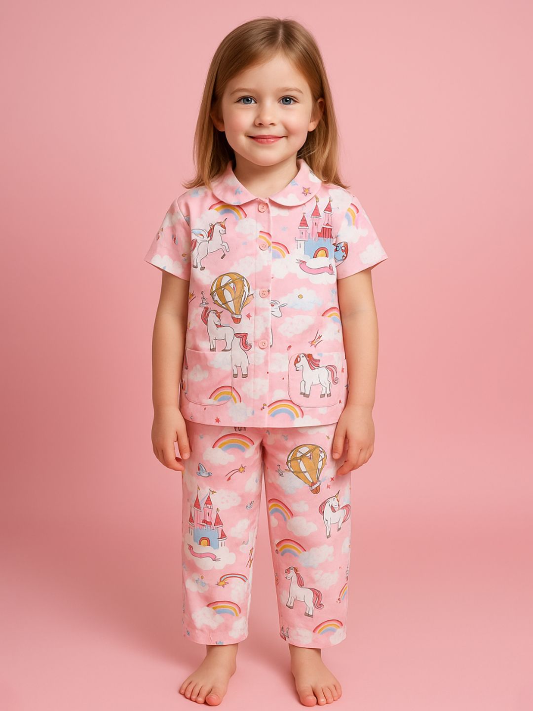 NAUTI KIDZ Pure Woven Cotton Night Suit Set