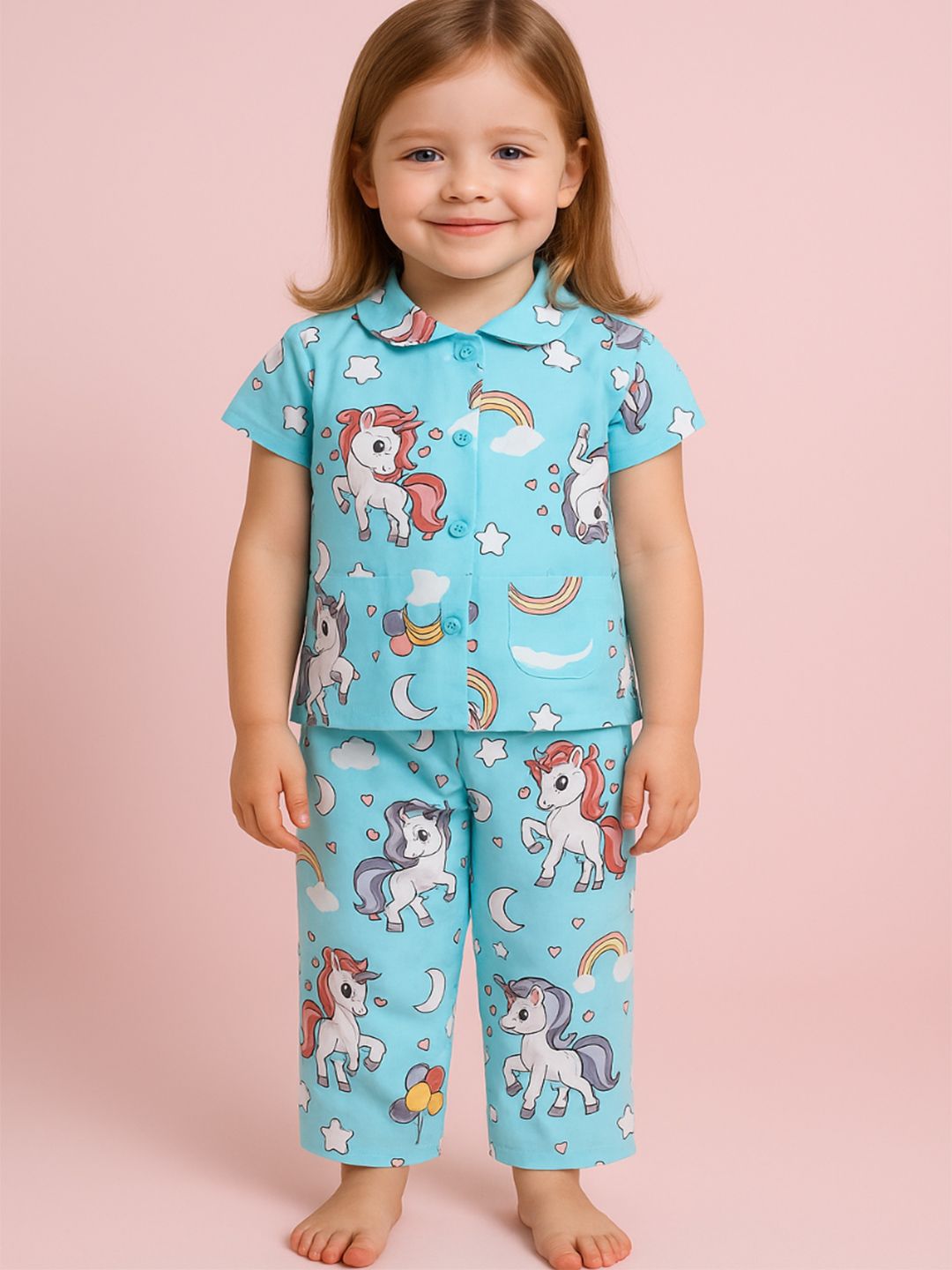 NAUTI KIDZ Pure Woven Cotton Night Suit Set