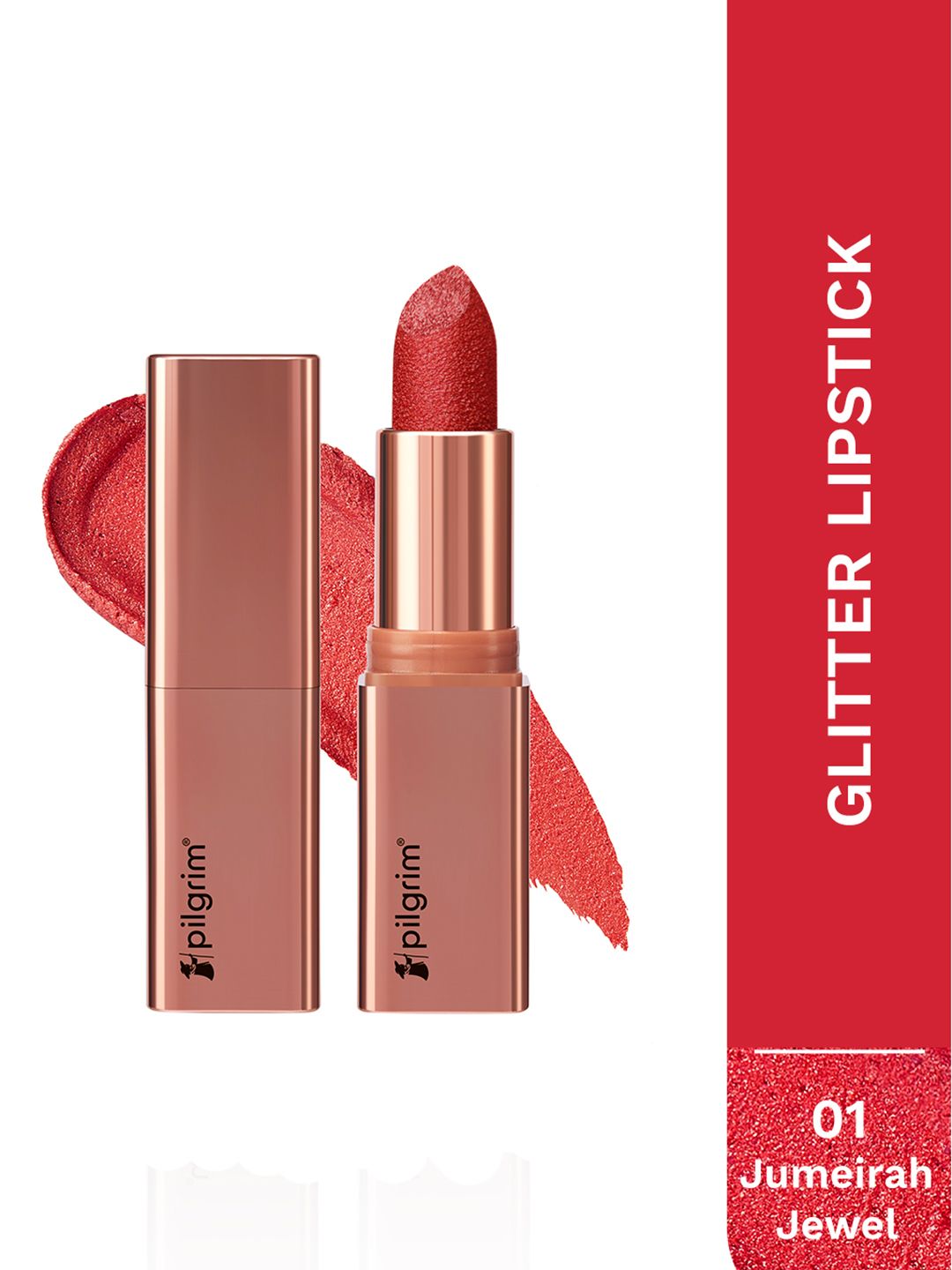 Pilgrim Pilgrim Dubai Bling 3-D Glitter Matte Finish Lipstick - 4.5 g - Jumeirah Jewel - 01