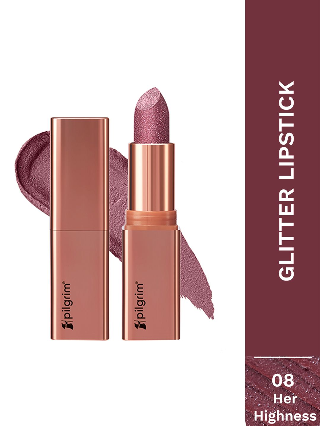 Pilgrim Dubai Bling 3D Glitter Formula With Matte Finish Lipstick- 4.2 g- Her Highness-08