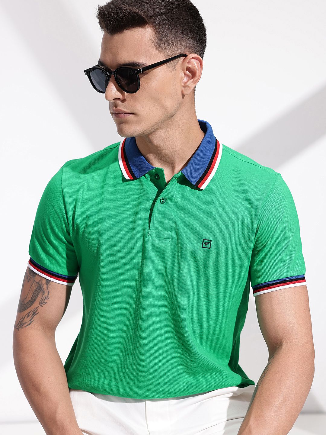 INVICTUS Polo Collar Pure Cotton T-shirt