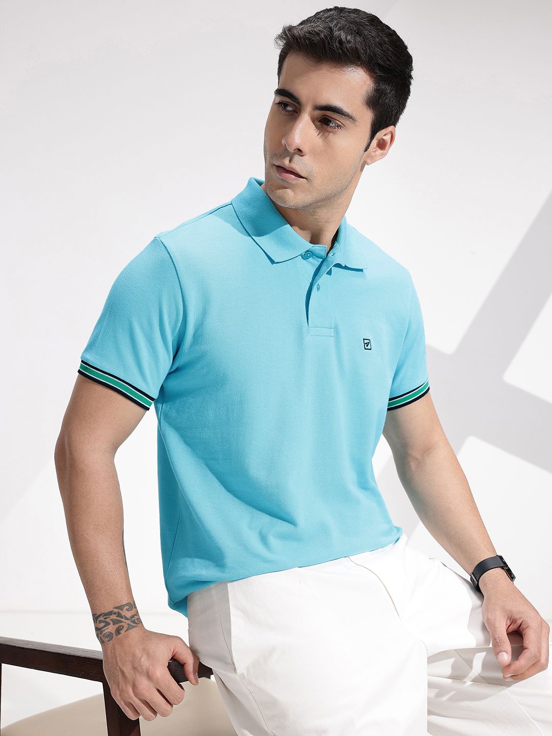 INVICTUS Pure Cotton Polo Collar T-shirt