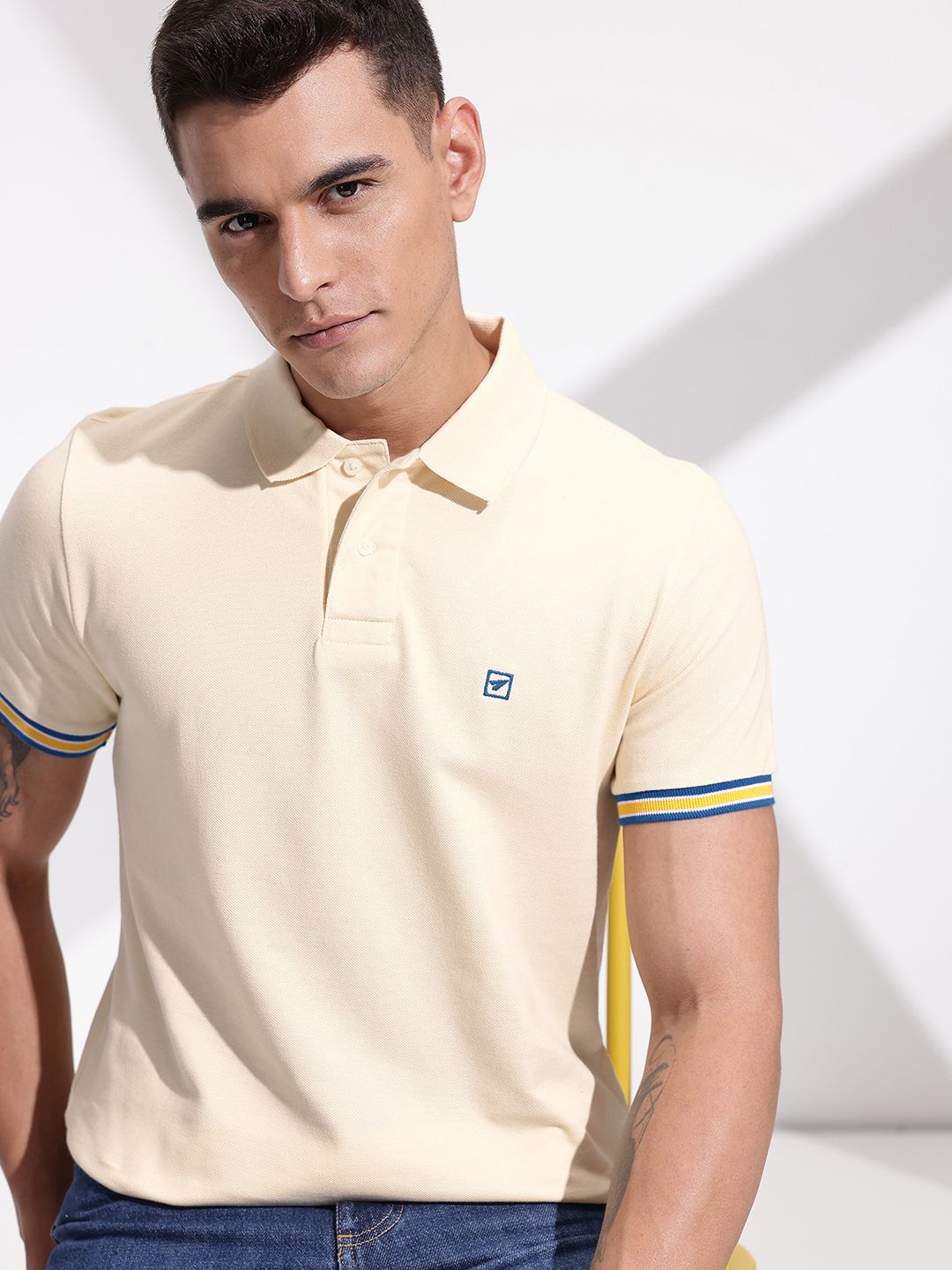INVICTUS Polo Collar Pure Cotton T-shirt