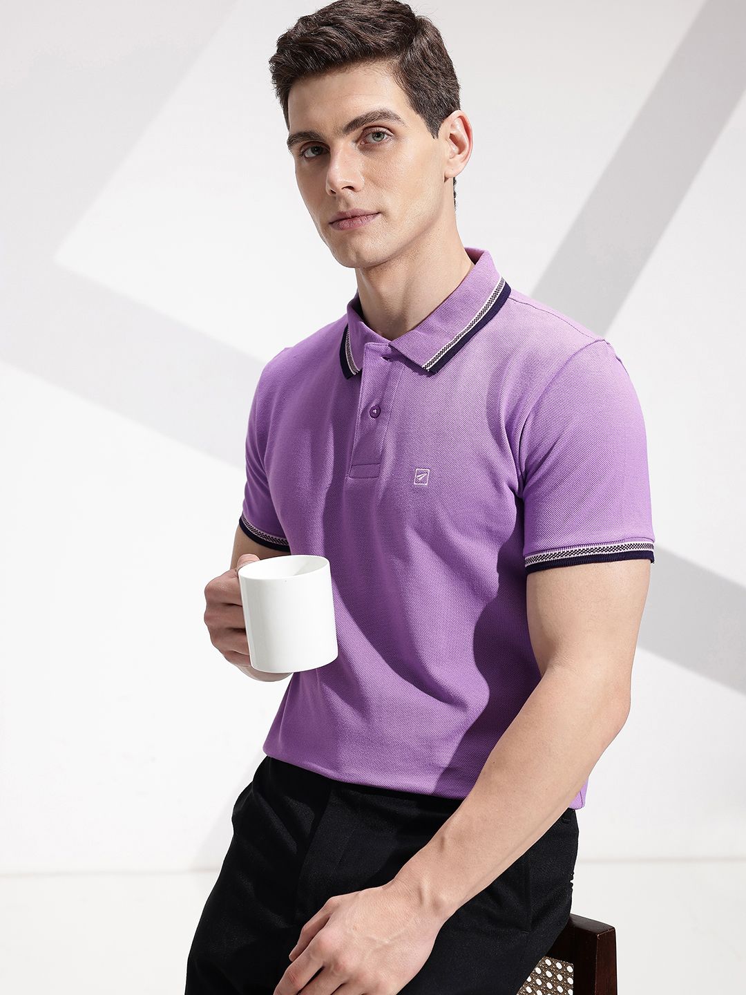 INVICTUS Pure Cotton Polo Collar T-shirt