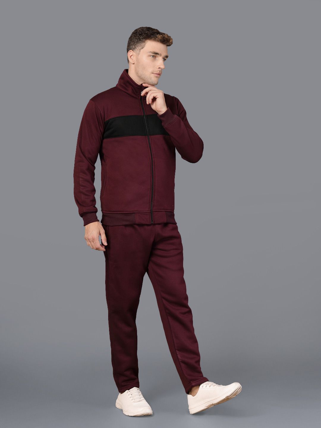HRX by Hrithik Roshan Men Rapid-Dry Colourblock Running Zipper Track Suit