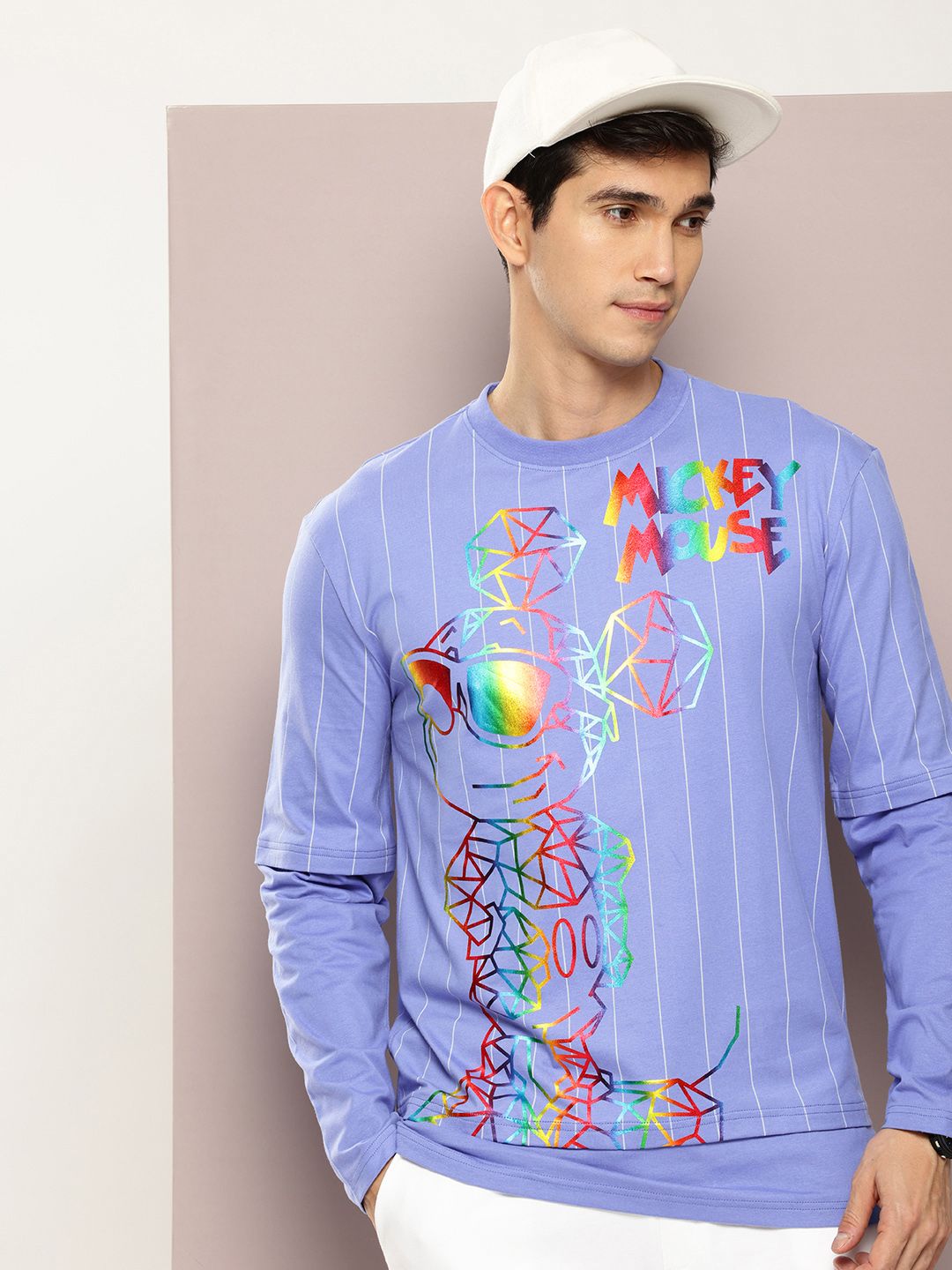 Kook N Keech Disney Pure Cotton Mickey Mouse Printed Drop-Shoulder Relaxed Fit T-shirt