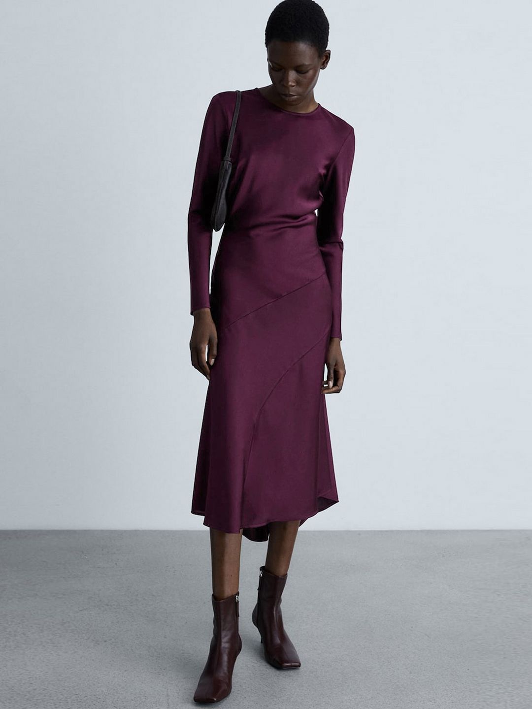 Satin Sheath Midi Dress