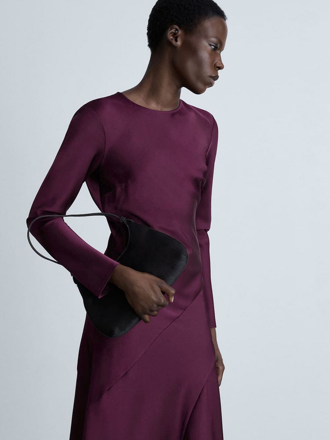 Satin Sheath Midi Dress