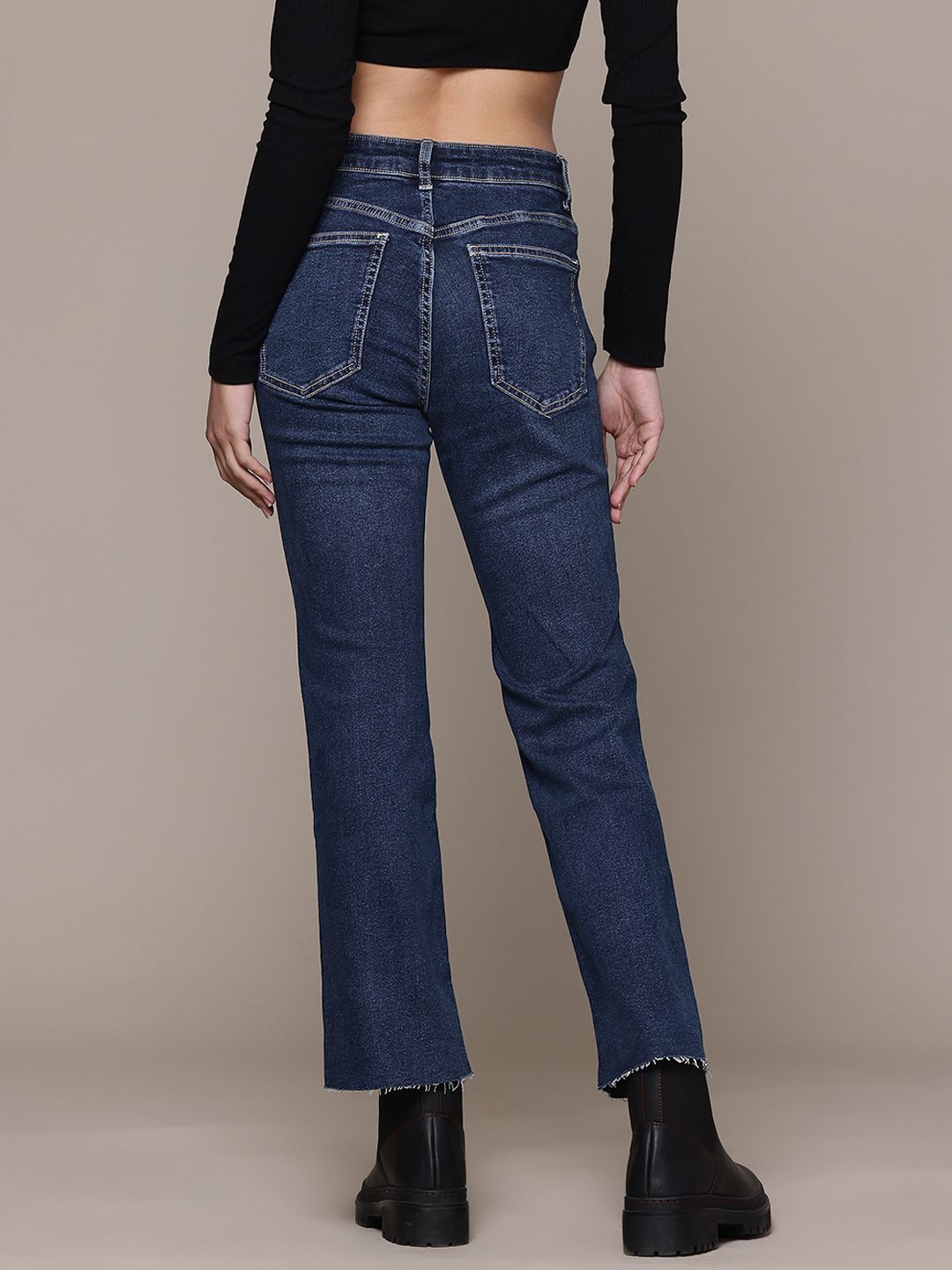 Flared Cropped Stretchable Jeans