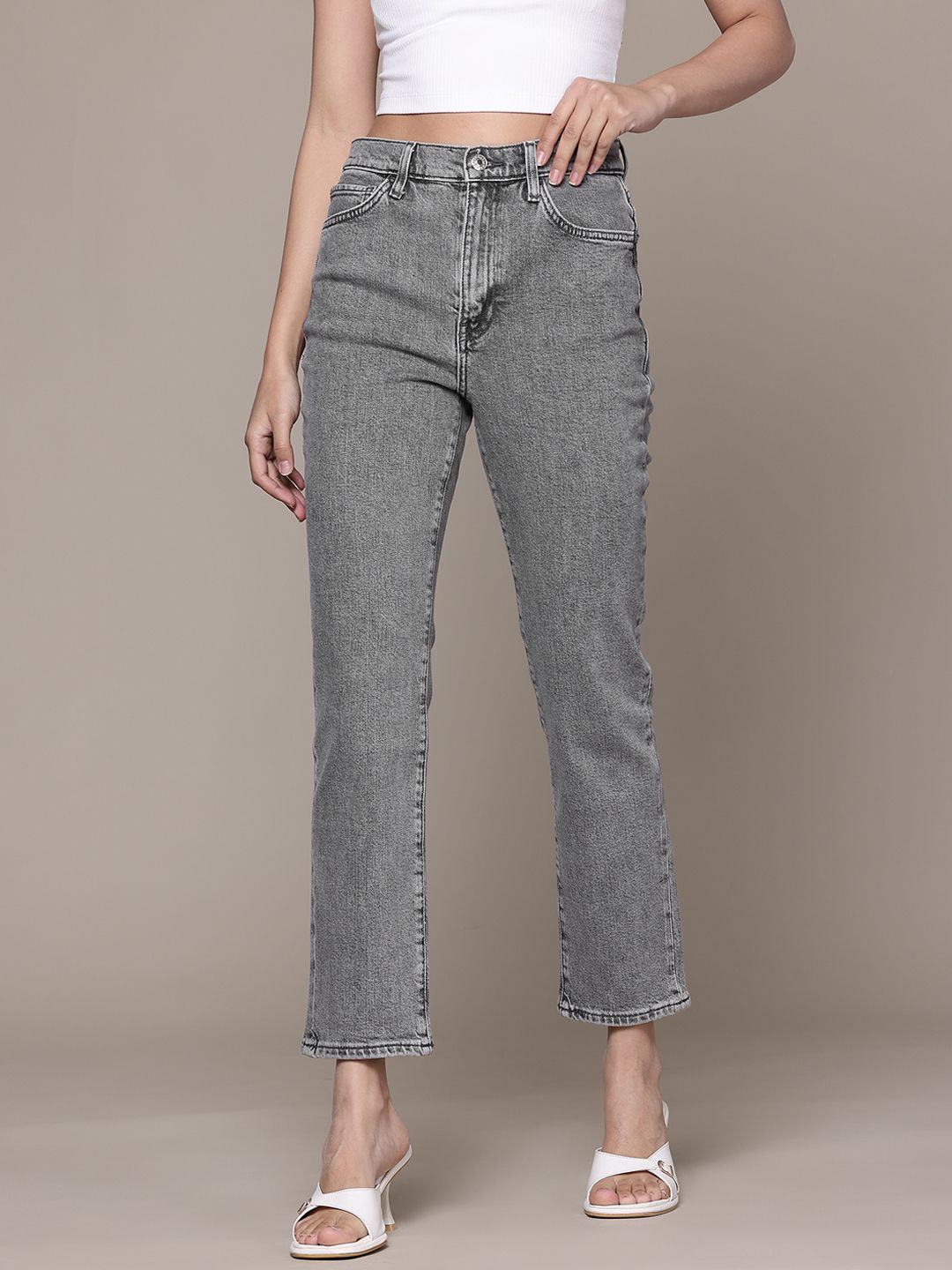 Slim Fit Cropped Stretchable Jeans