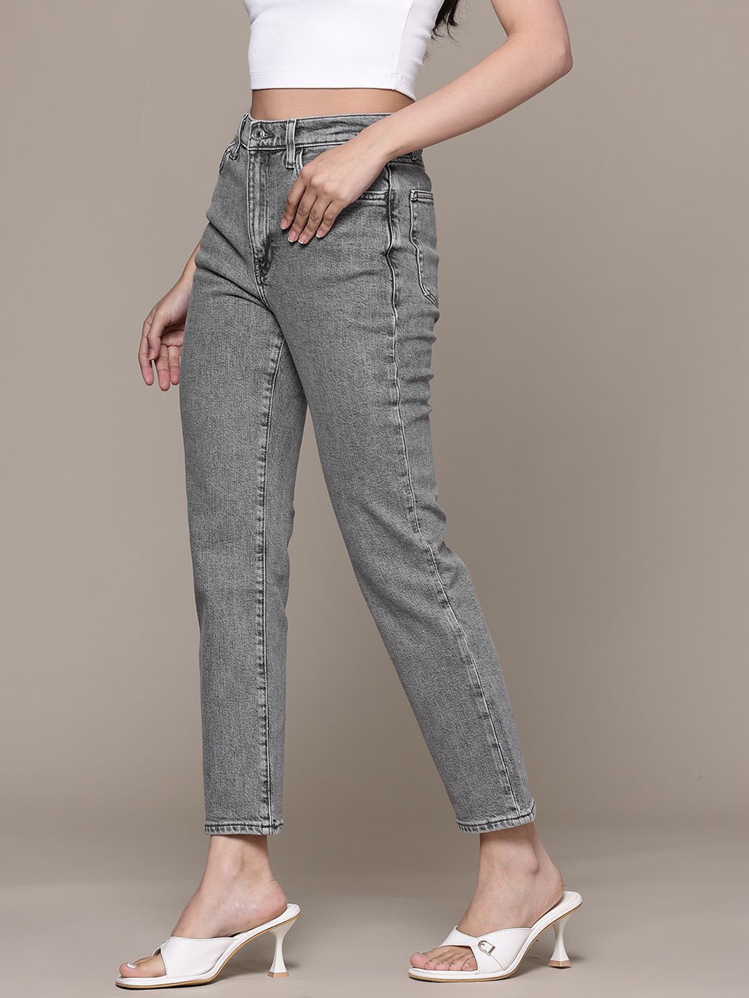 Slim Fit Cropped Stretchable Jeans