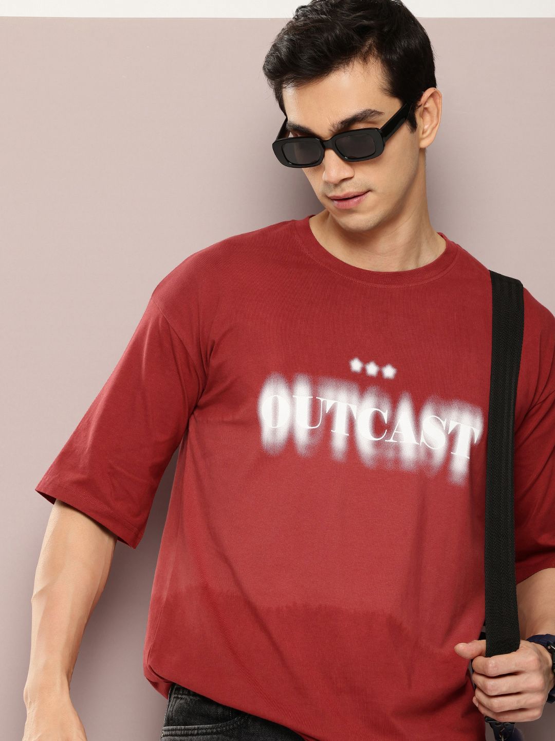 Kook N Keech Pure Cotton Typography Printed Dyed Drop-Shoulder Sleeves Oversized T-shirt