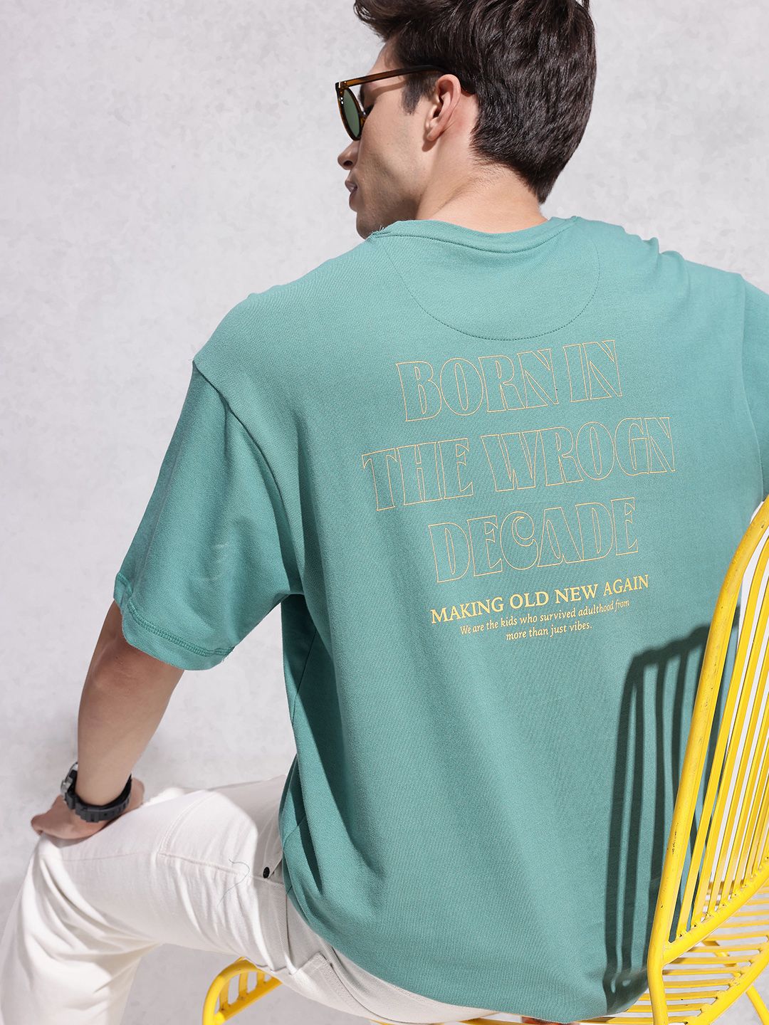 WROGN Typography Printed Pure Cotton Relaxed Fit T-shirt