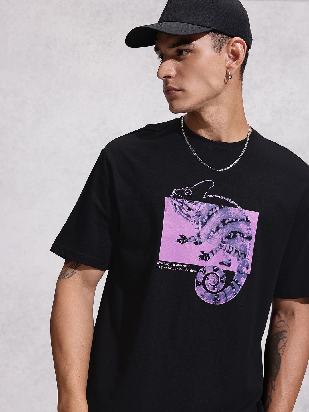 WROGN  Cotton Graphic Printed Oversized T-shirt