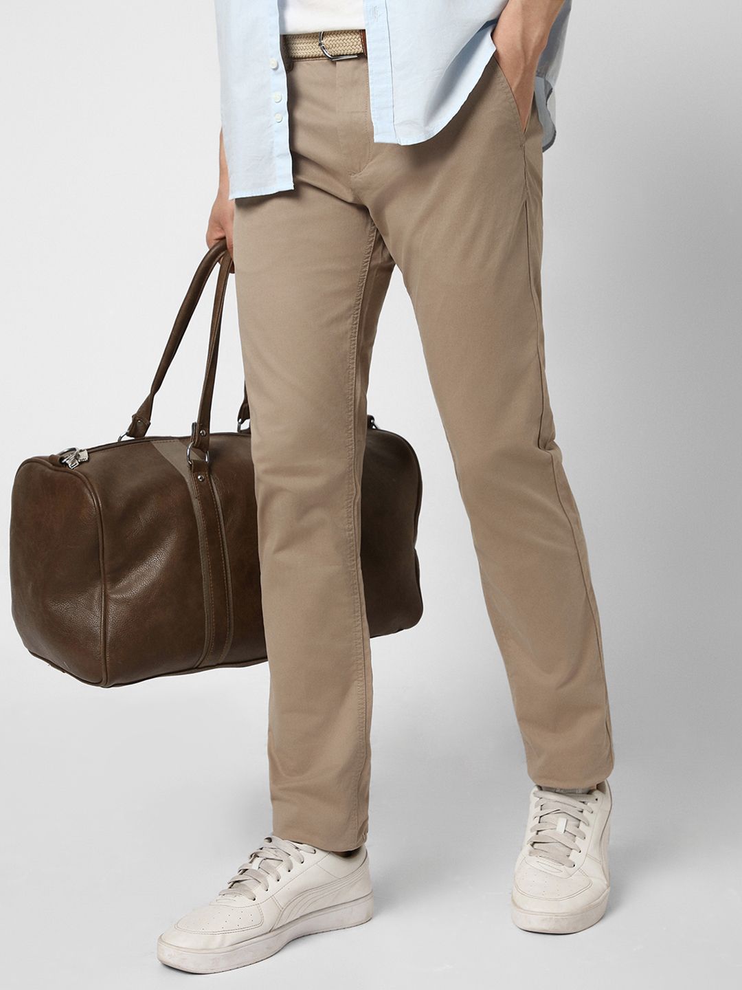 Peter England Casuals Peter England Casuals Men Skinny Fit Mid-Rise Trousers